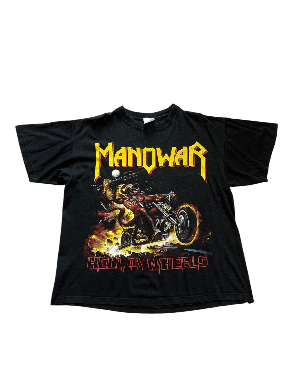 Band Tees Vintage 1997 Manowar Hell On Wheels T-Shirt Size US XL / EU 56 / 4 - 1 Thumbnail