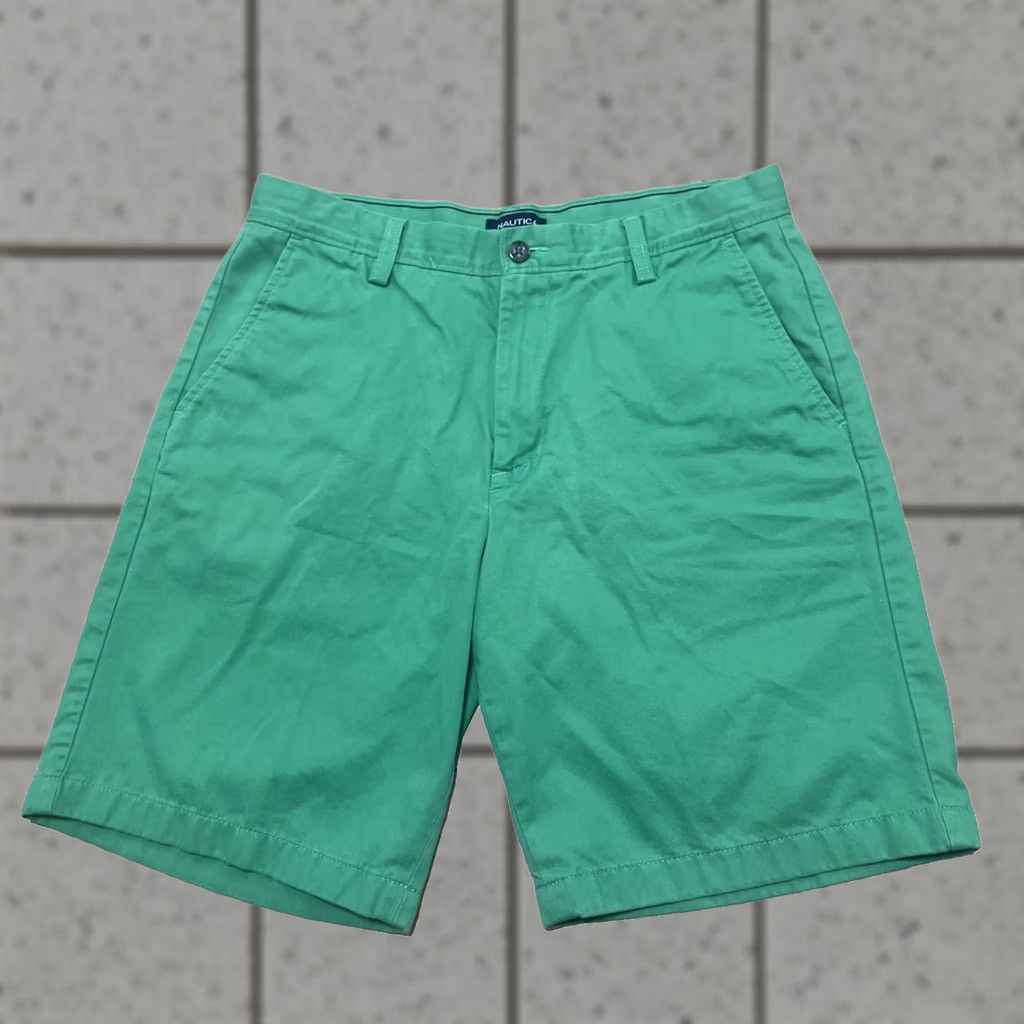 Nautica Nautica Shorts Men 32W Bright Green Deck Shorts Flat Chino Yachty Beach 32x9 Size US 32 / EU 48 - 1 Thumbnail