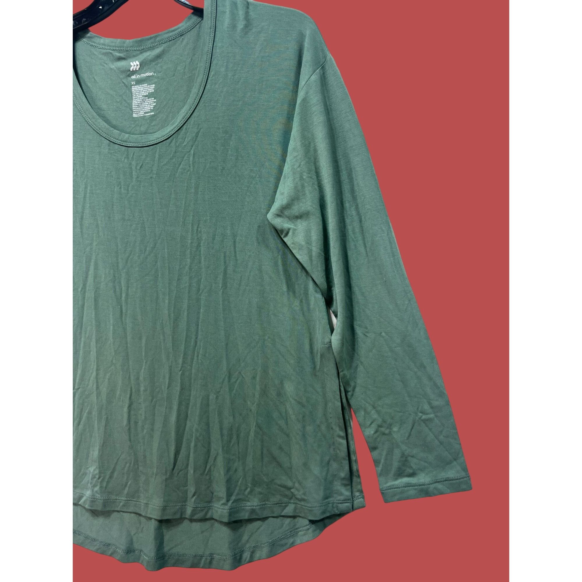 Other All In Motion - Women's Side Slit Long Sleeve Top - Green - Size XS / US 0-2 / IT 36-38 - 15 Thumbnail
