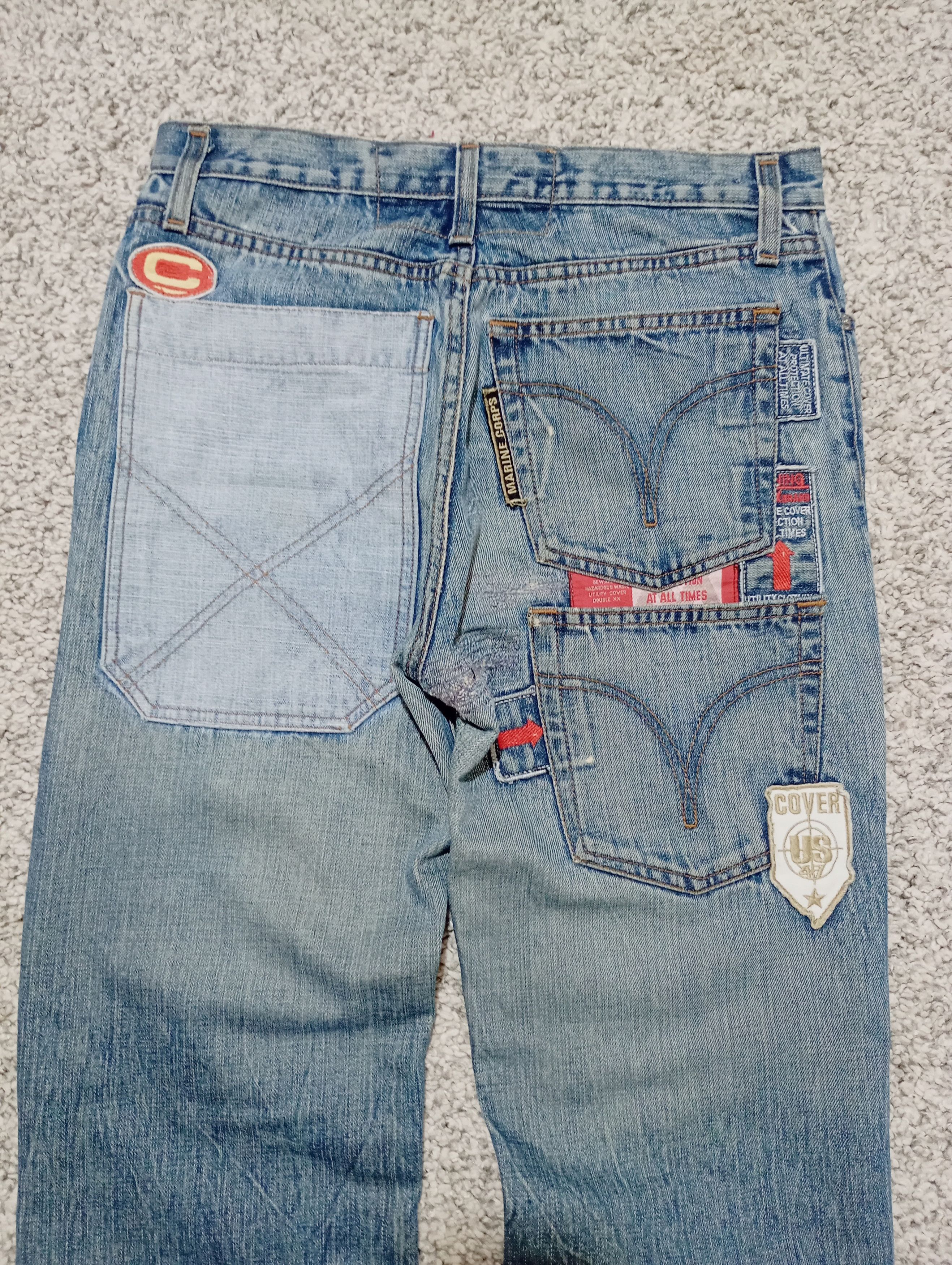 Vintage Cover USA Marins Multi Pockets Patched Denim Pants Size US 31 - 3 Thumbnail