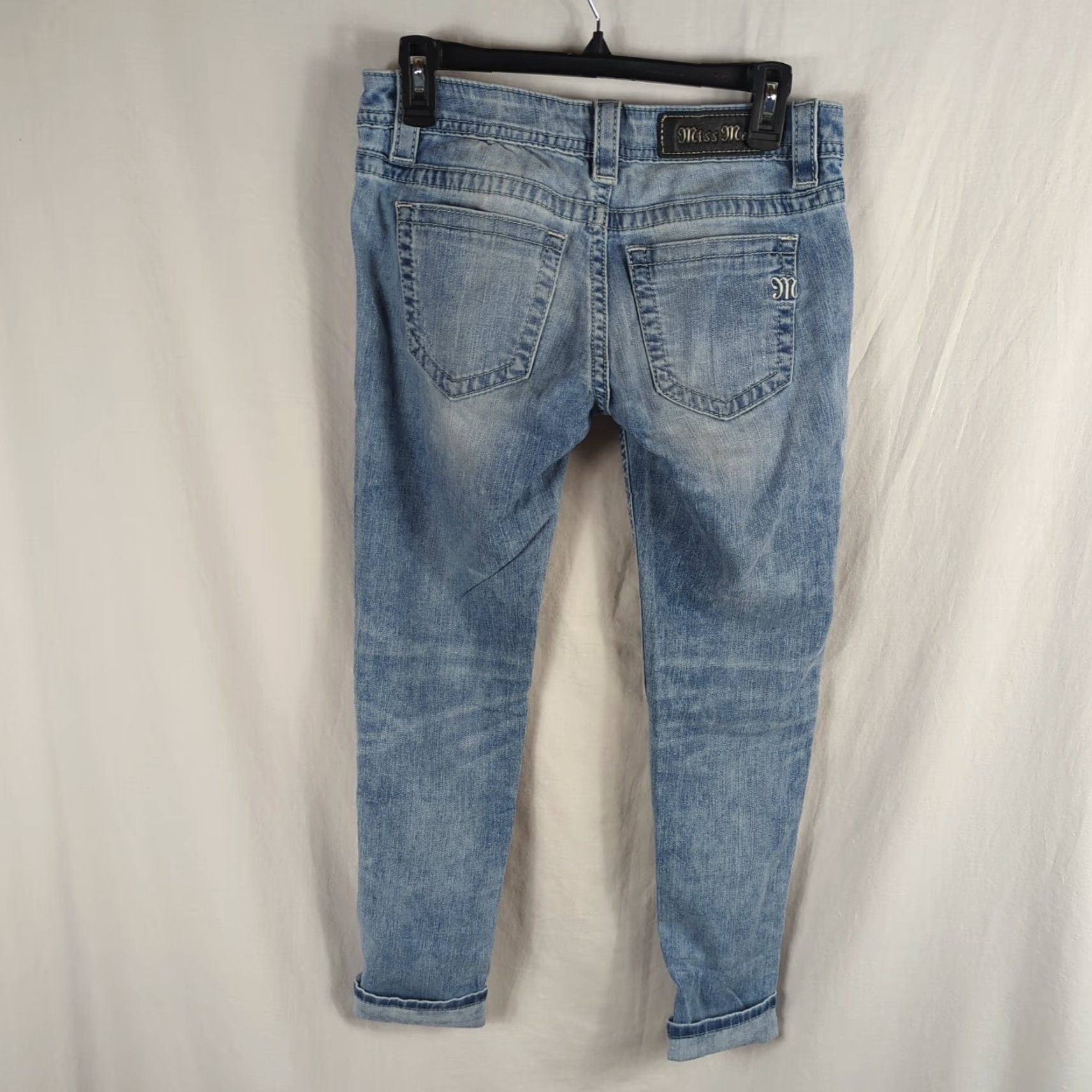 Miss Me VINTAGE Miss Me Womens Jeans Cuffed Skinny Size 27 Distressed Patchwork Denim Boots? No, exclude boots. Size 27" / US 4 / IT 40 - 6 Thumbnail