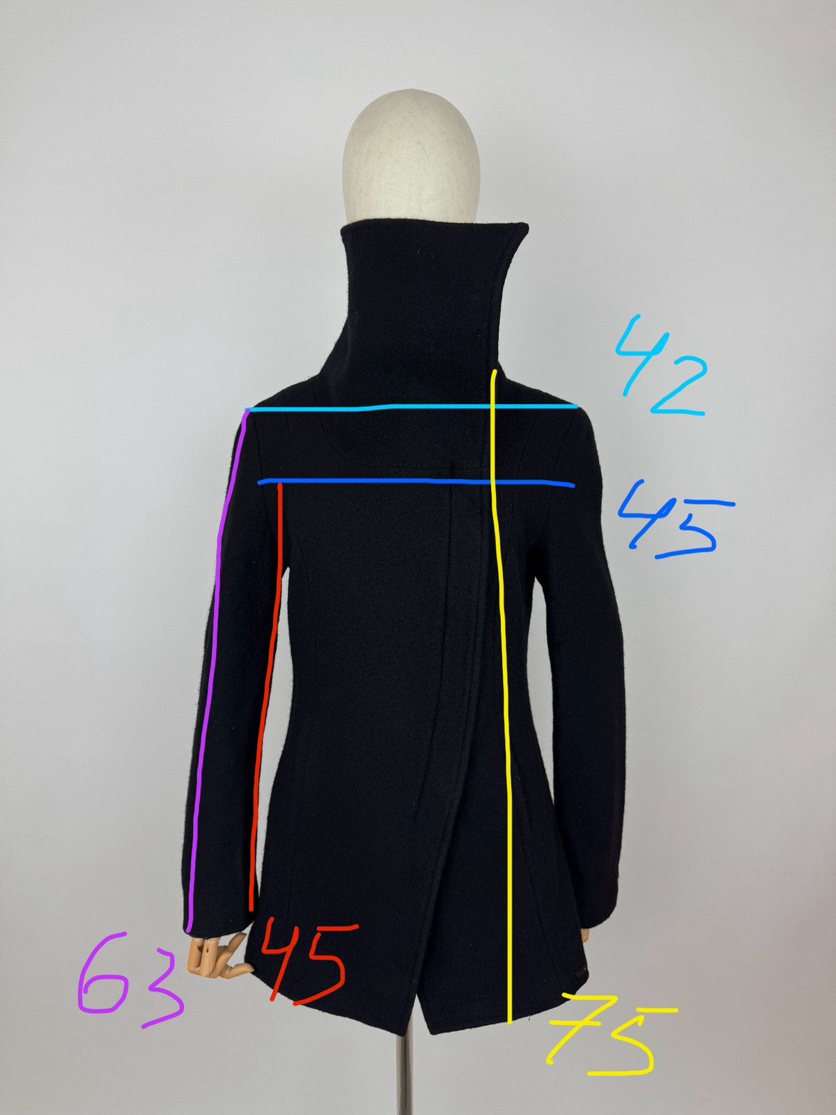 tigha Tigha wool jacket avant garde style biker coat Womens size M Size M / US 6-8 / IT 42-44 - 12 Thumbnail