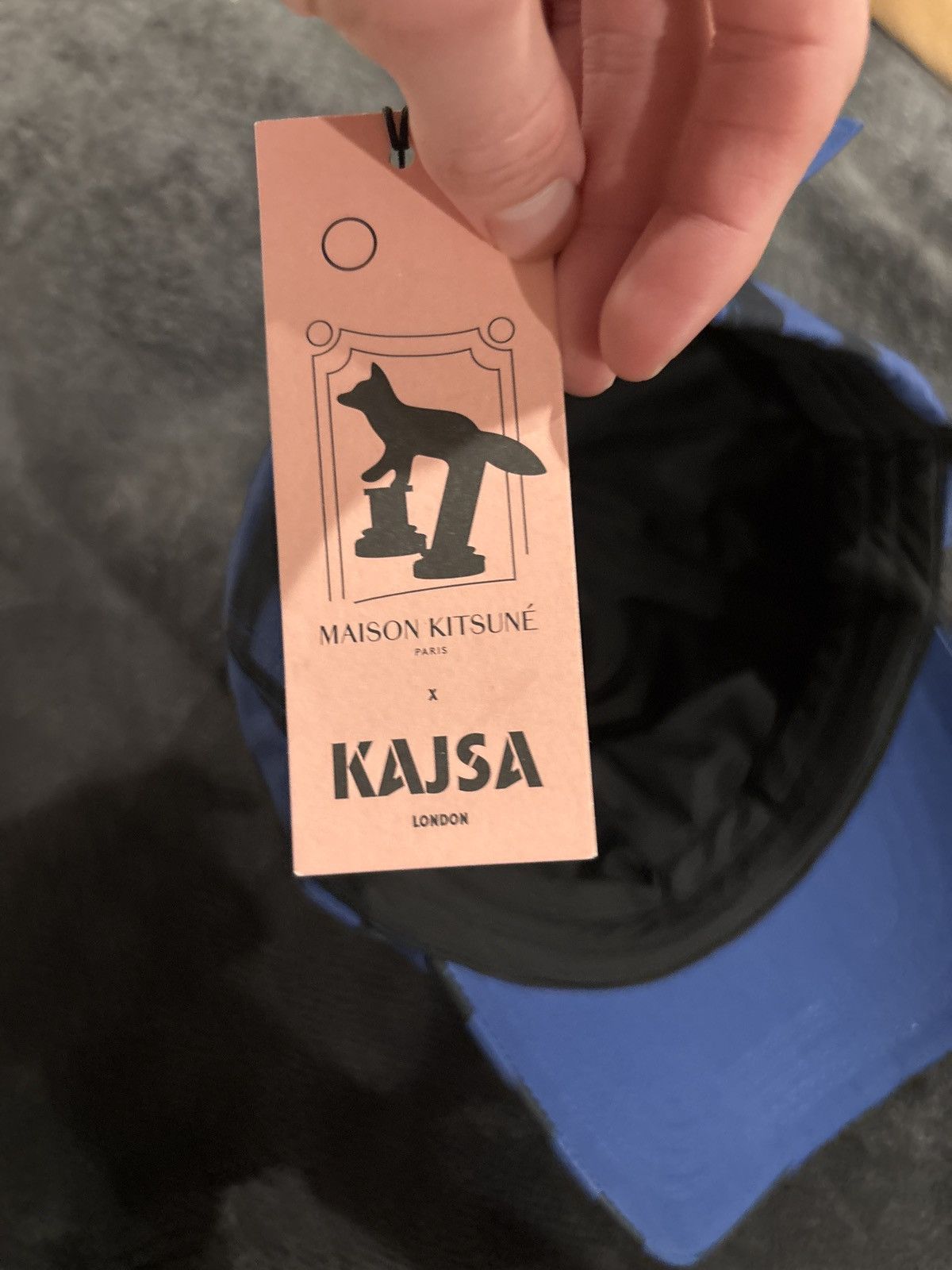 Maison Kitsune Maison Kitsuné x Kajsa blue and black striped hat Size ONE SIZE - 3 Thumbnail