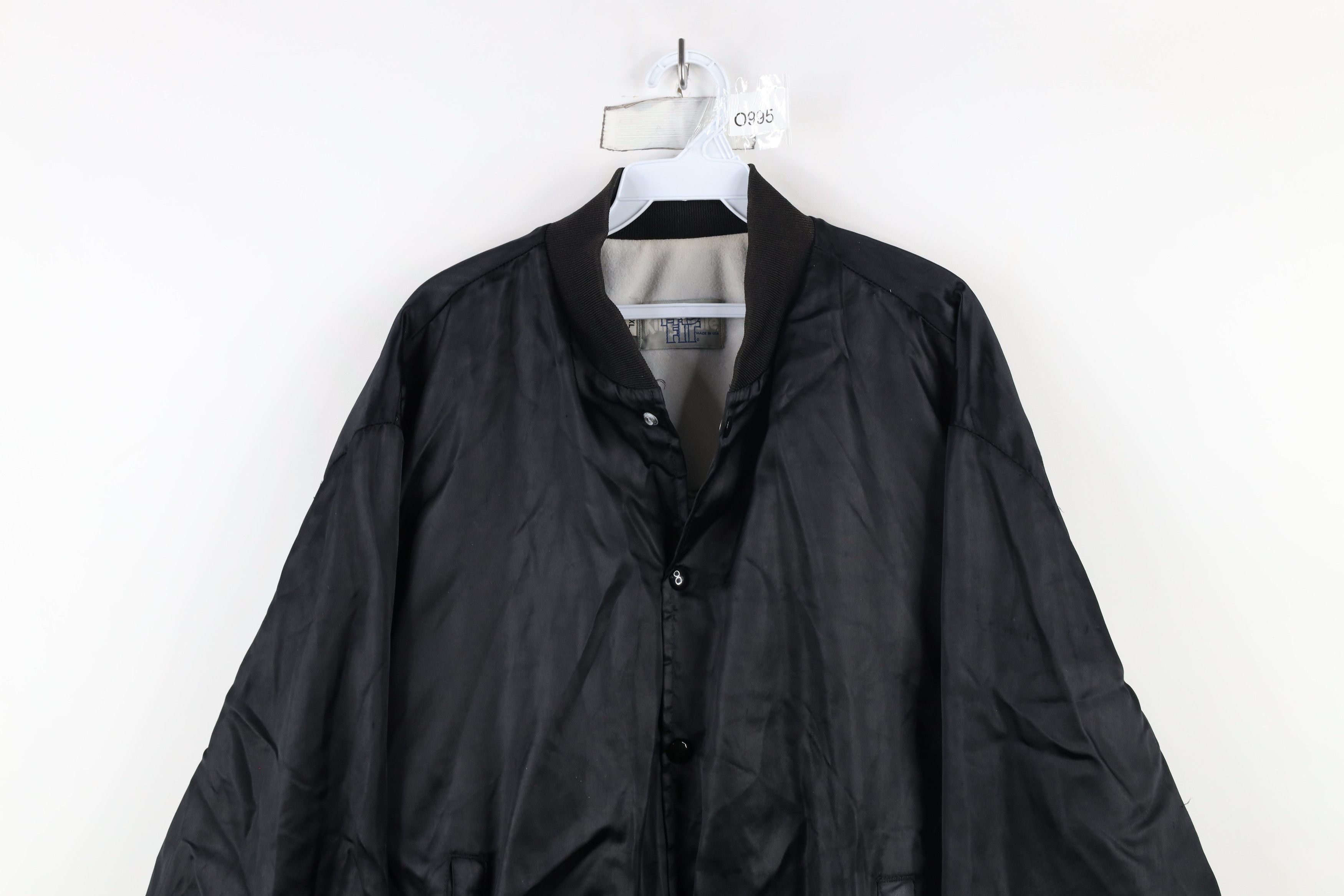 Vintage Vintage 80s Chevrolet Lined Satin Bomber Jacket Black USA Size US XL / EU 56 / 4 - 2 Thumbnail