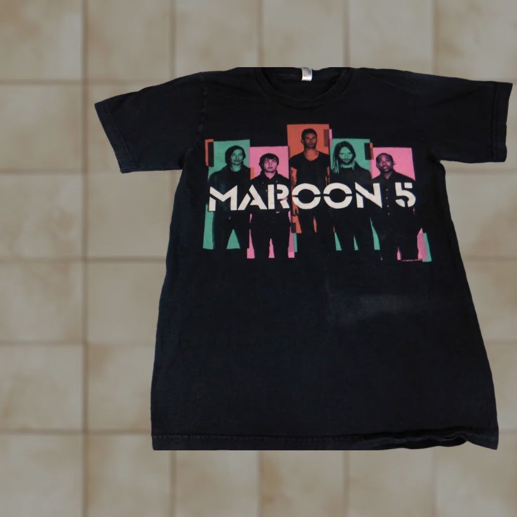 American Apparel Maroon 5 Mens Shirt S Black Short Sleeve Crew Neck Logo T-Shirt Knit Cotton Regular Beach American Apparel Size US S / EU 44-46 / 1 - 1 Thumbnail