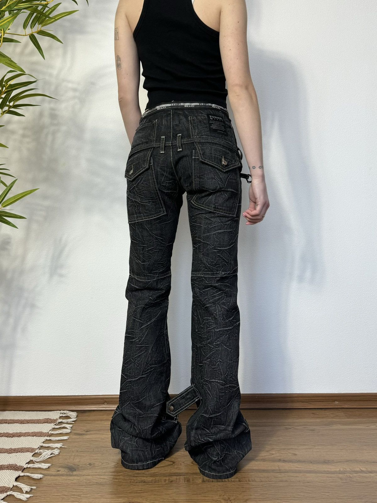 Gianfranco Ferre FERRE Y2K OPIUM STYLE WASHED BONDAGE DENIM PANTS Size 26" / US 2 / IT 38 - 4 Thumbnail