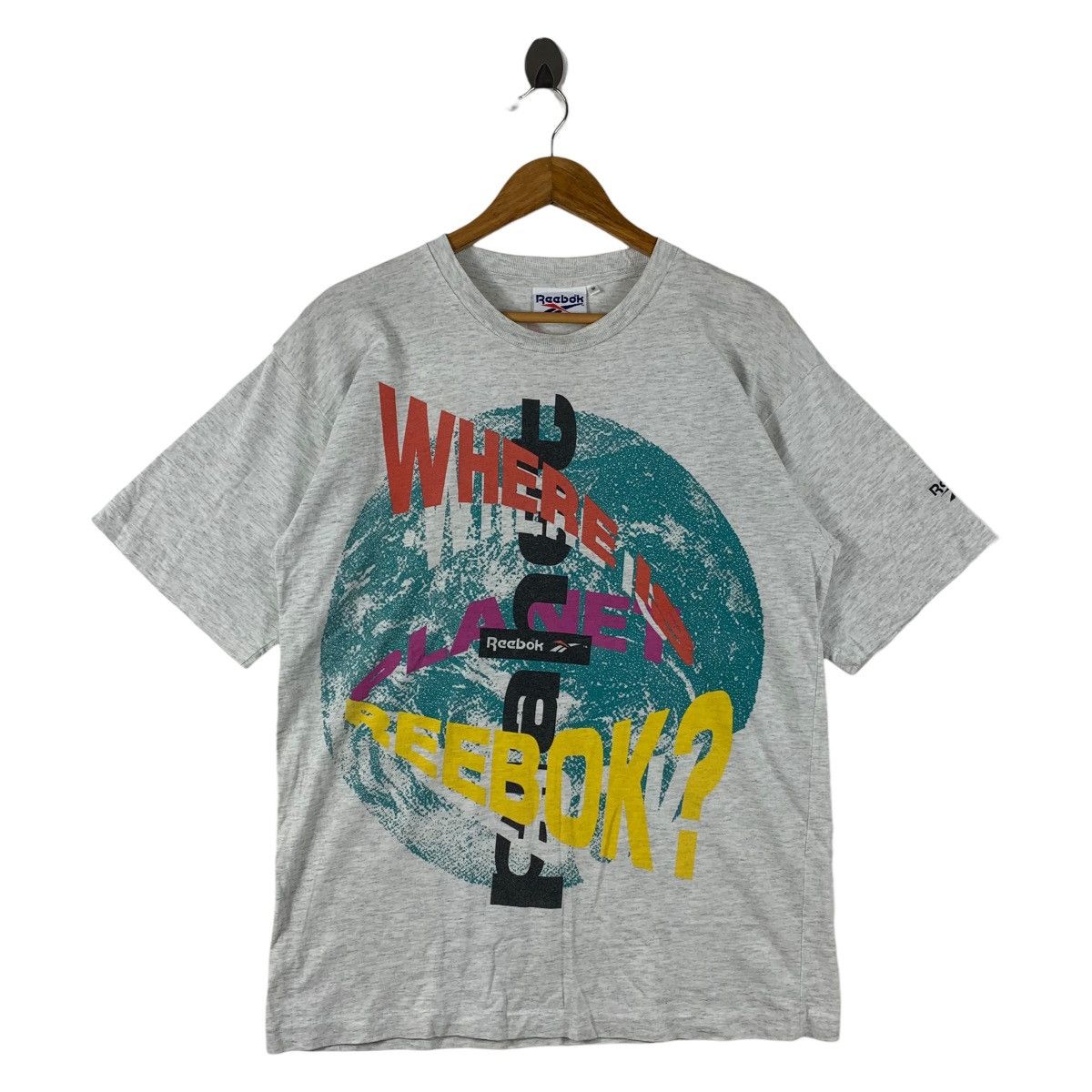 Reebok Vintage REEBOK where planet reebok Big printed spellout tee Size US M / EU 48-50 / 2 - 1 Thumbnail