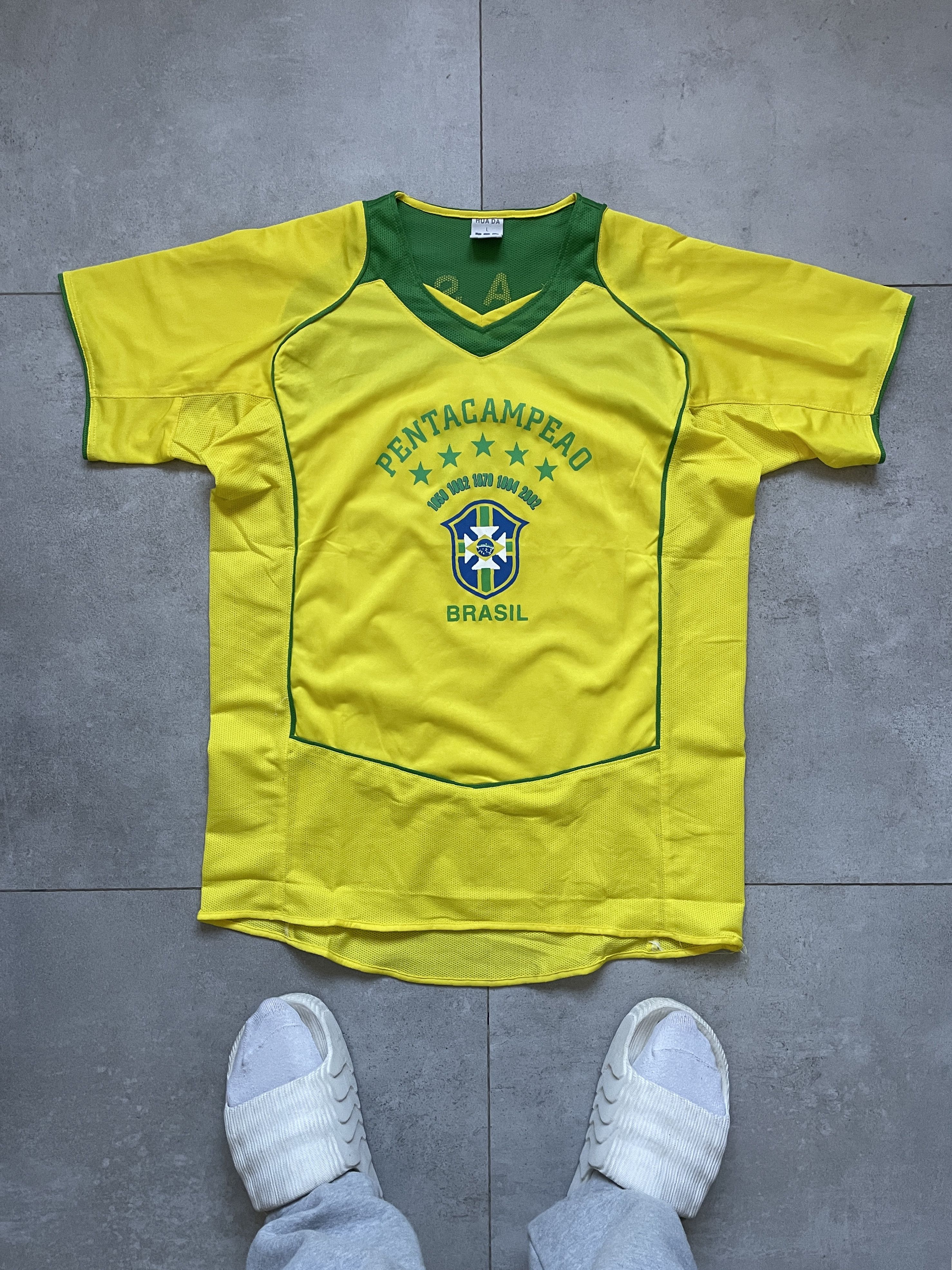 Vintage Y2K BRASIL BLOKECORE SOCCER JERSEY Size US L / EU 52-54 / 3 - 1 Thumbnail