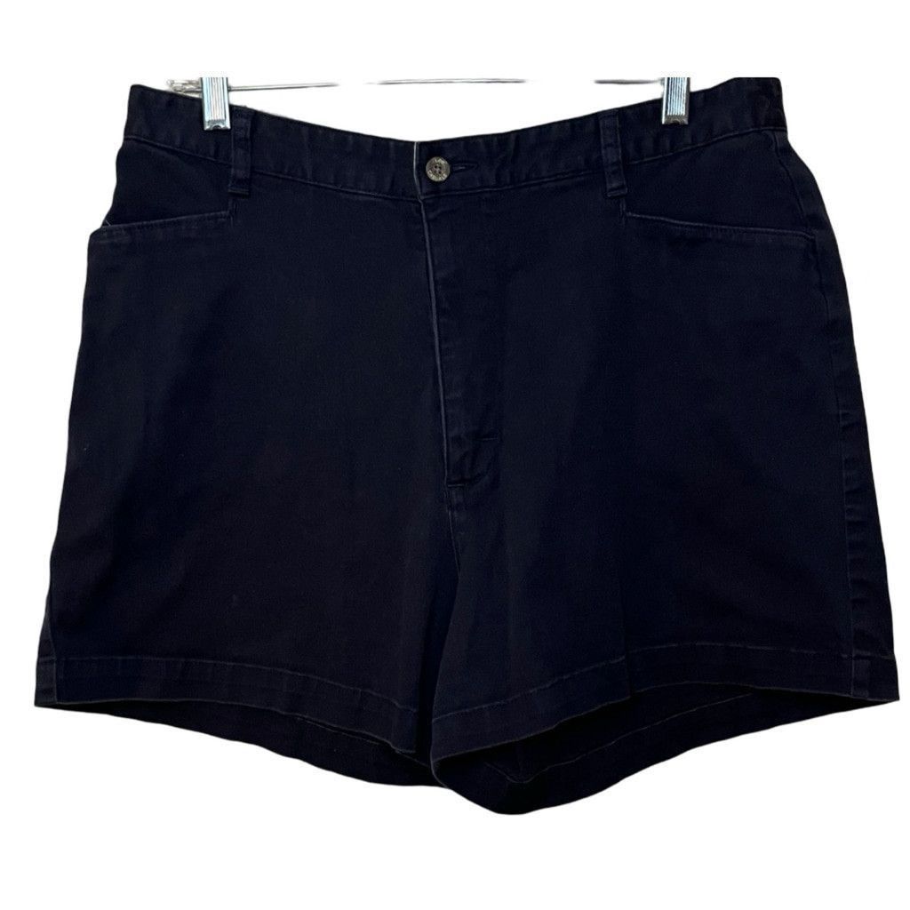 Lee × Vintage Vtg 90s Lee Khaki Casuals Chinos Navy High Waisted Shorts L Size 34" / US 12 / IT 48 - 2 Thumbnail
