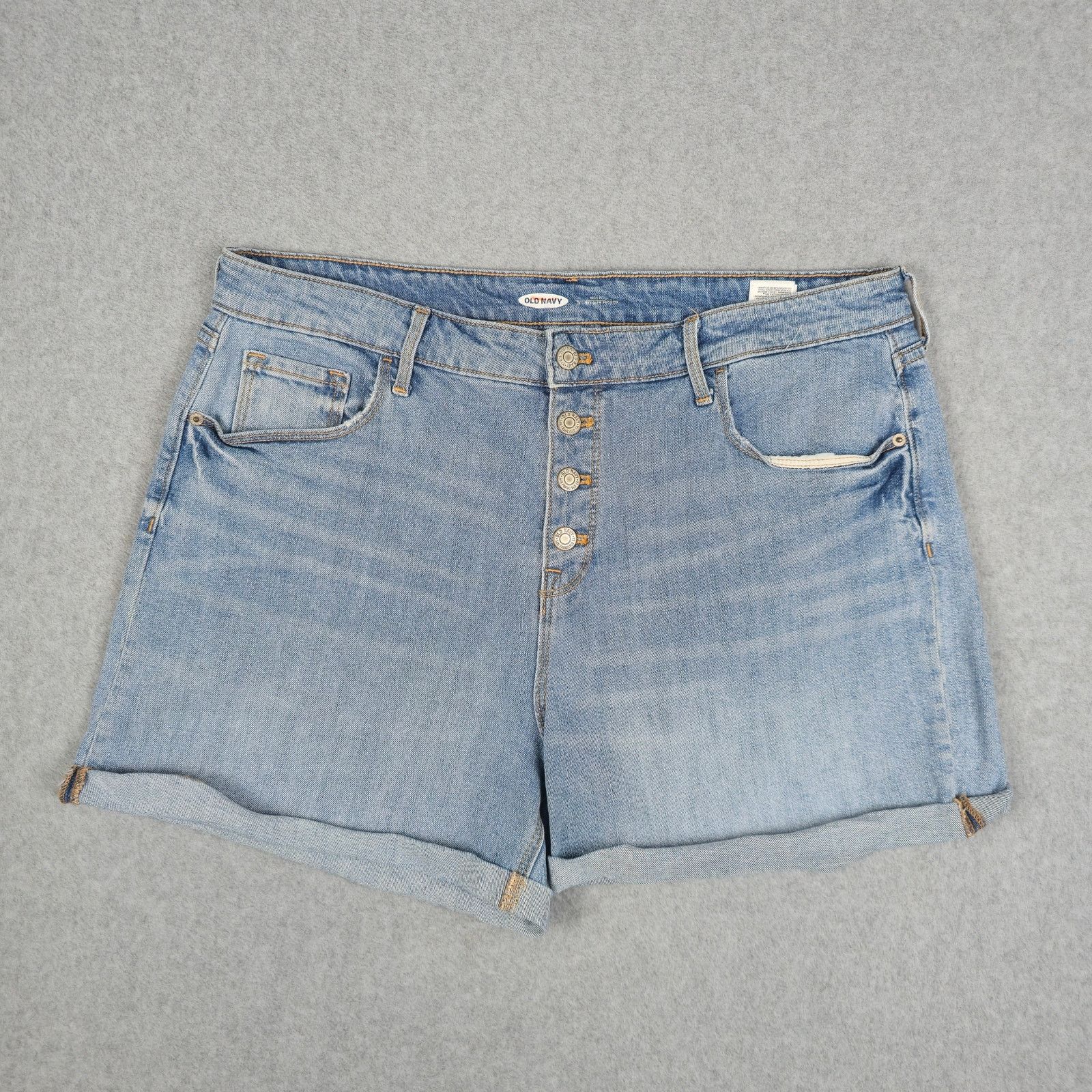 Old Navy Old Navy 16 High Rise Button Fly Cuffed Denim Shorts Size 38" / US 16 / IT 52 - 1 Thumbnail