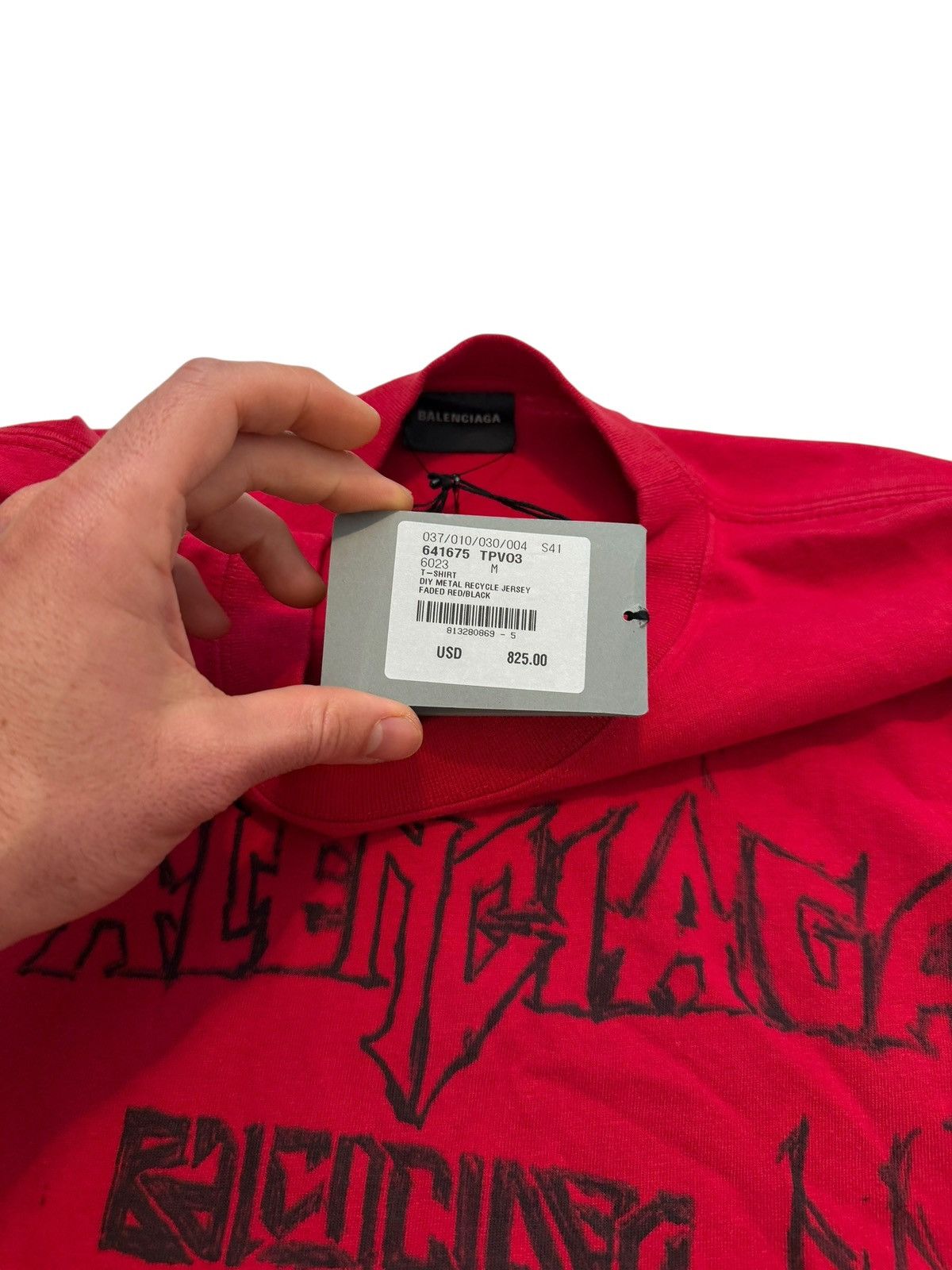 Balenciaga Tattoo DIY Metal Tee Shirt Red Size US S / EU 44-46 / 1 - 7 Thumbnail