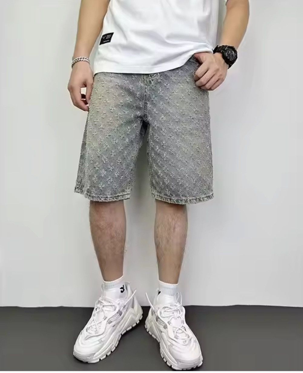 Japanese Brand × Jean Distressed Men Denim Short Niches Design Tide Short Size US 34 / EU 50 - 3 Thumbnail