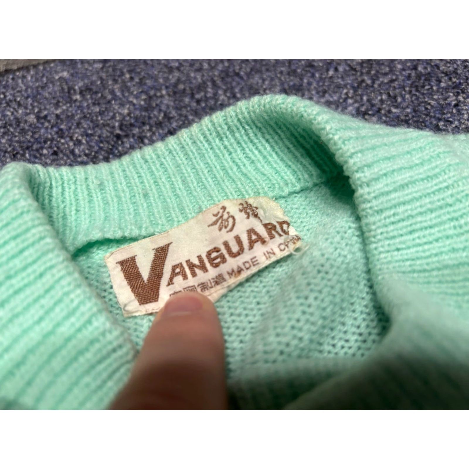 Vintage VINTAGE mint green cardigan sweater Women L Cable-Knit Crew Neck Long Sleeve Pockets 80s All Seasons Button Knit Acrylic Size L / US 10 / IT 46 - 2 Thumbnail