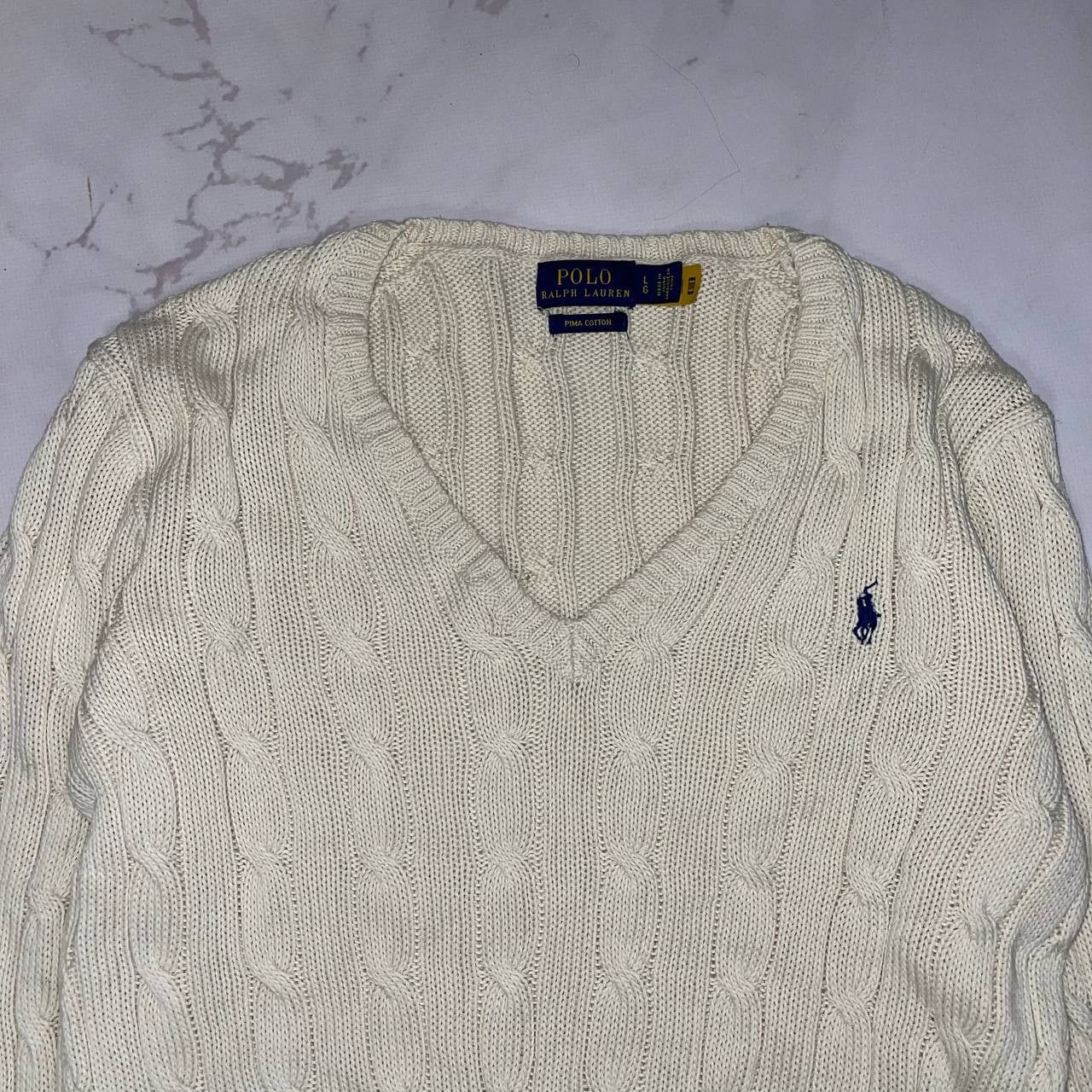 Polo Ralph Lauren Ralph Lauren Cream Cable Knit Wool Cashmere Sweater Sz S Size L / US 10 / IT 46 - 5 Thumbnail