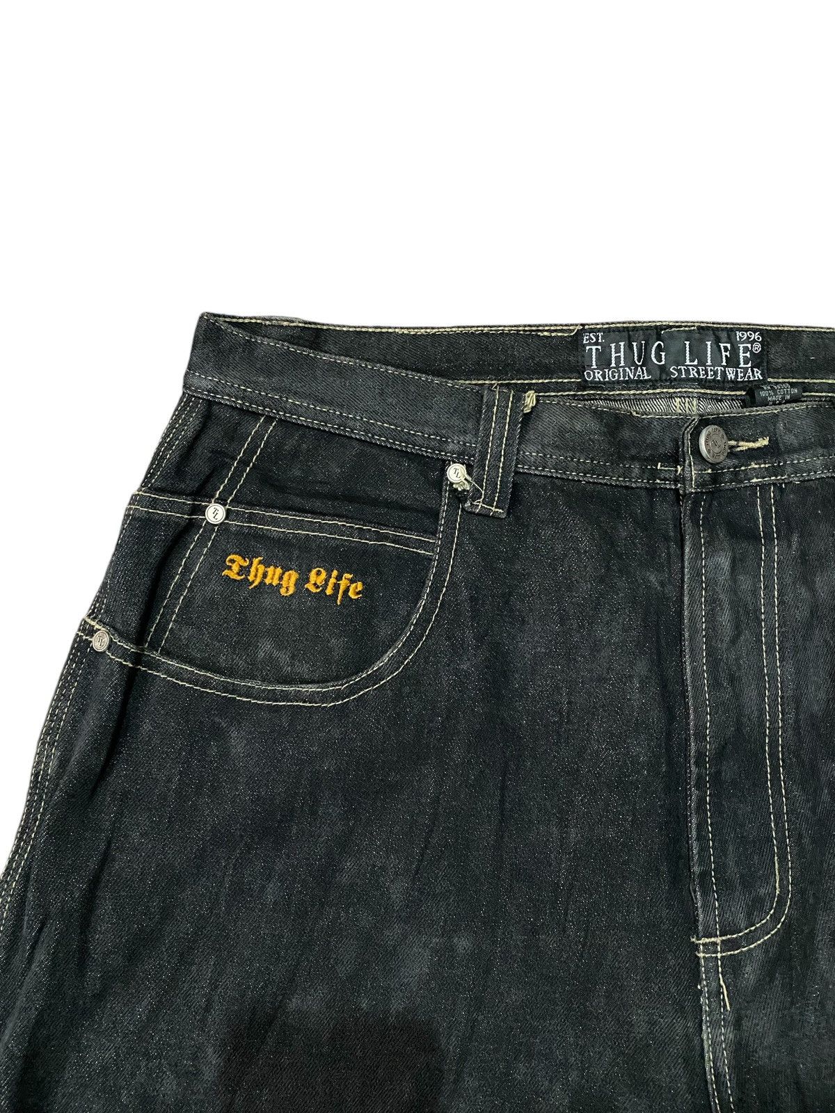 JNCO Vintage Thug Life Denim Jorts Pants Size US 36 / EU 52 - 6 Thumbnail