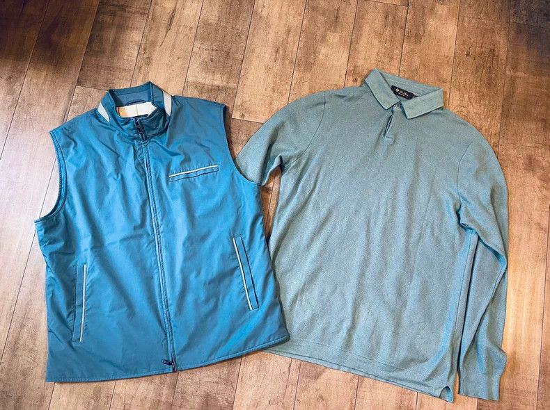 Loro Piana LORO PIANA Sesame Blue Retro American T-shirt Polo shirt Size US XL / EU 56 / 4 - 1 Thumbnail