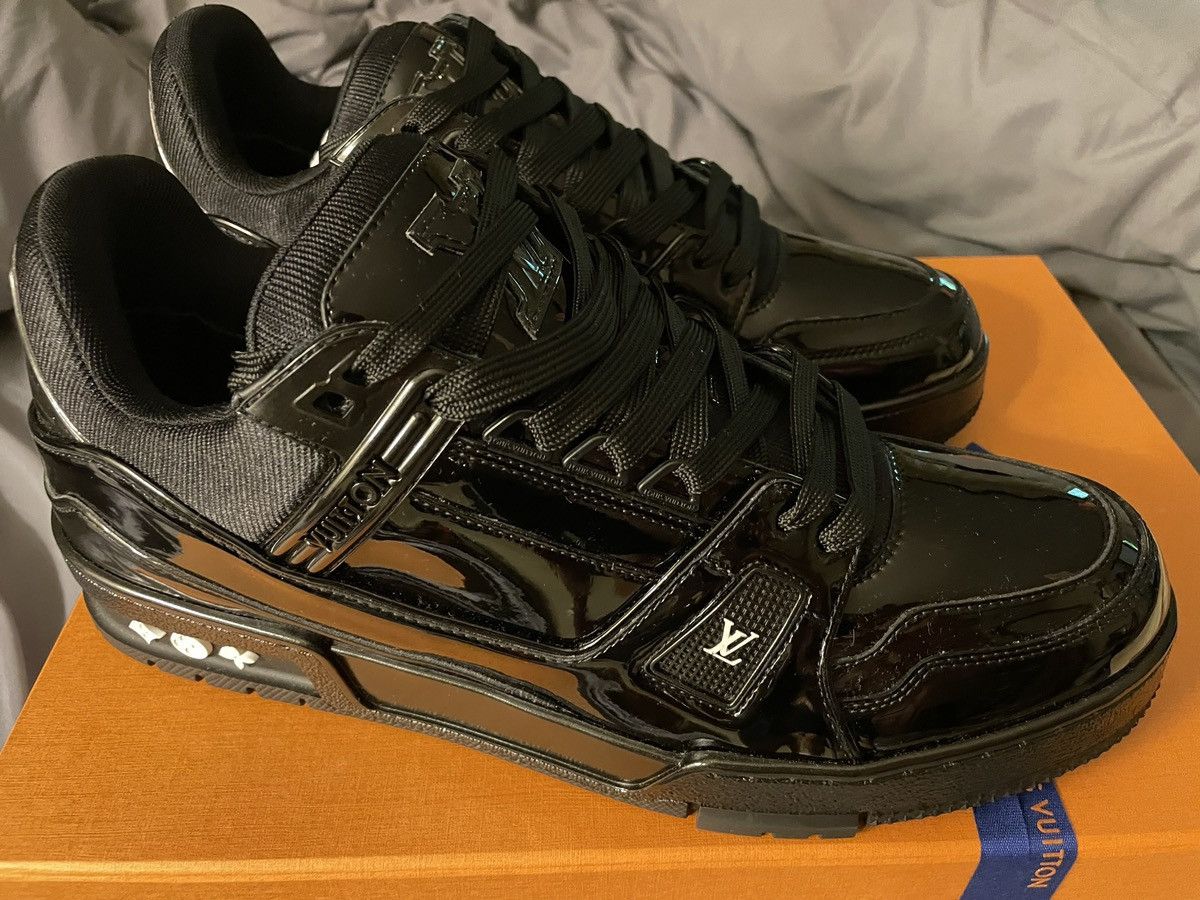 Louis Vuitton Lv Trainers, Black Patent Leather Shoes, Men's (Size 9.5)