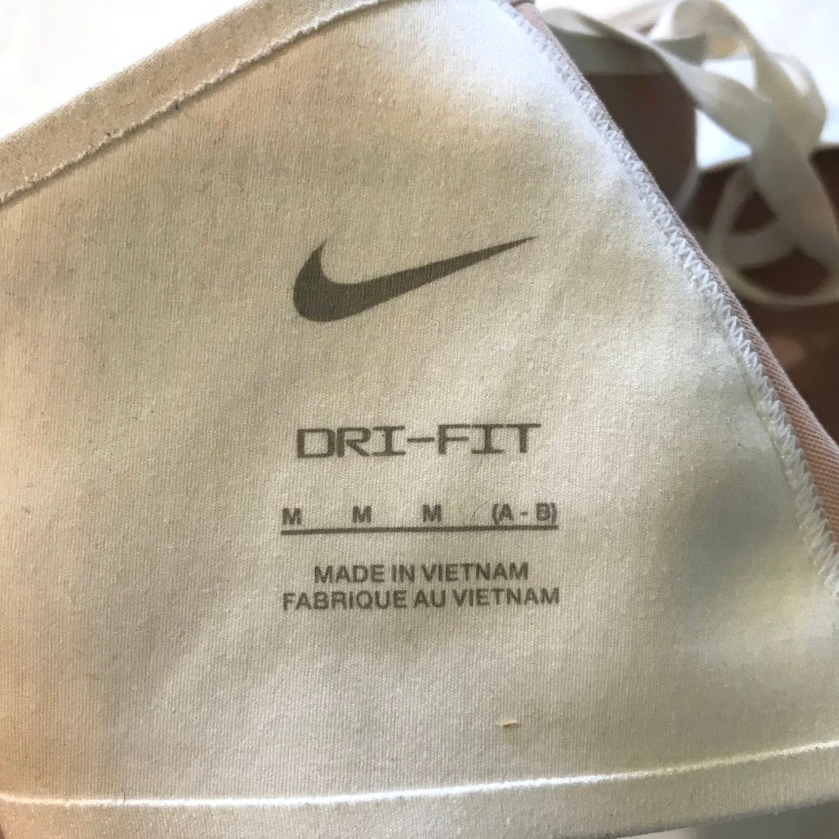 Nike Nike Dri-FIT Sports Bra Womens Medium White Adjustable Straps Light Support Size ONE SIZE - 4 Thumbnail
