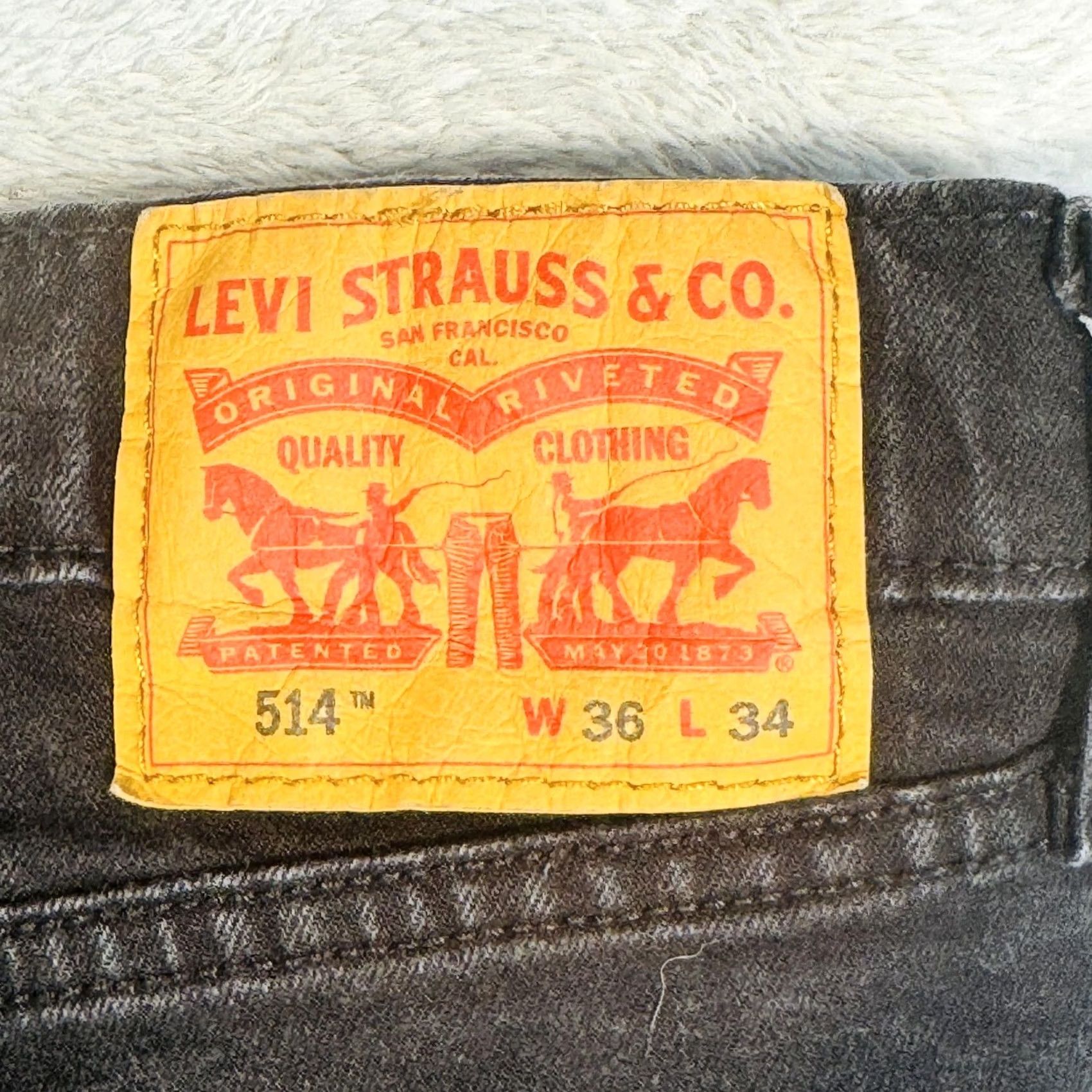 Levi's Levi's 514 Jeans Mens 36x34 Black Dark Wash Straight Denim Stretch Zip Fly Size US 36 / EU 52 - 7 Thumbnail