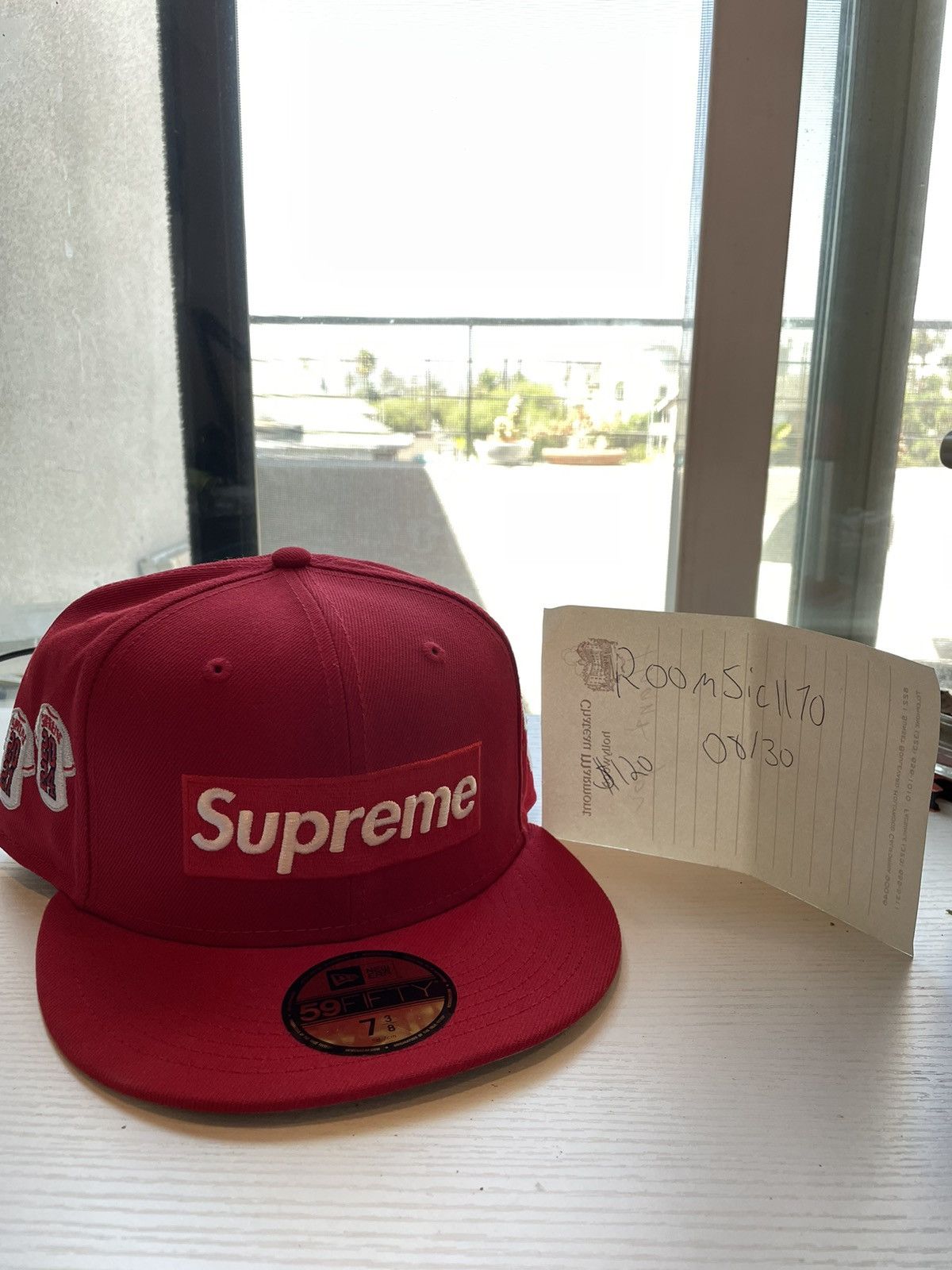 New Era × Supreme Jerseys Box Logo New Era® Red 7 3/8 Size 38 - 2 Thumbnail