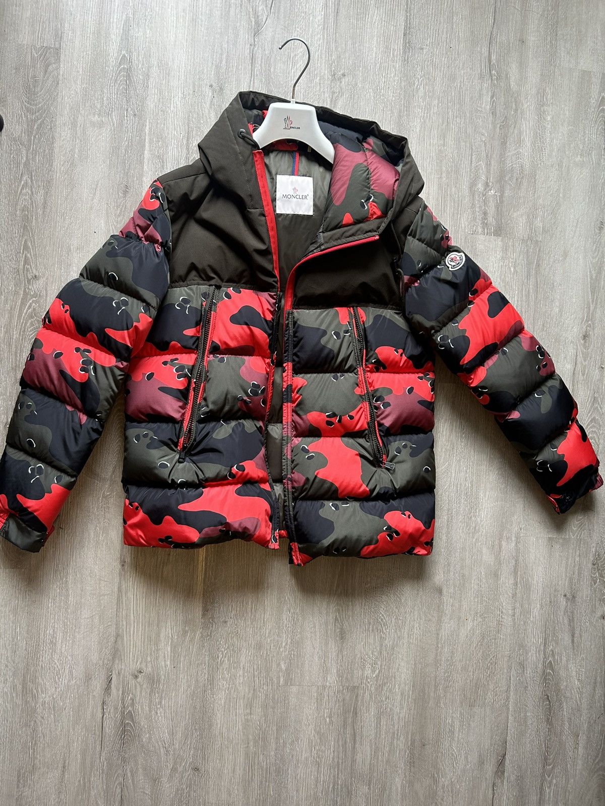 image of Red Moncler Bubble Coat, Men's (Size Medium)