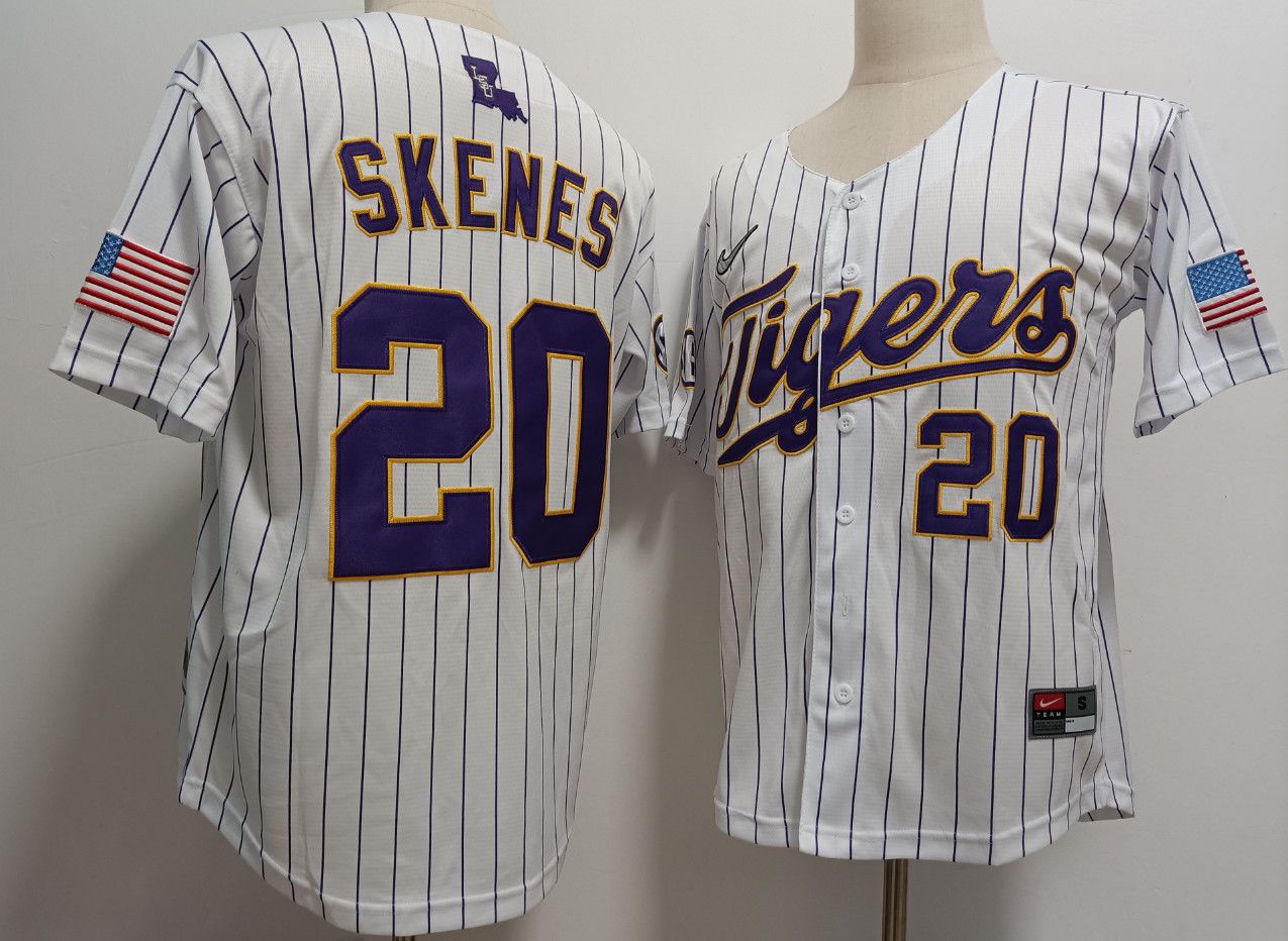 Other Men's LSU Tigers 20 Paul Skenes White Jerseys Size US S / EU 44-46 / 1 - 1 Thumbnail