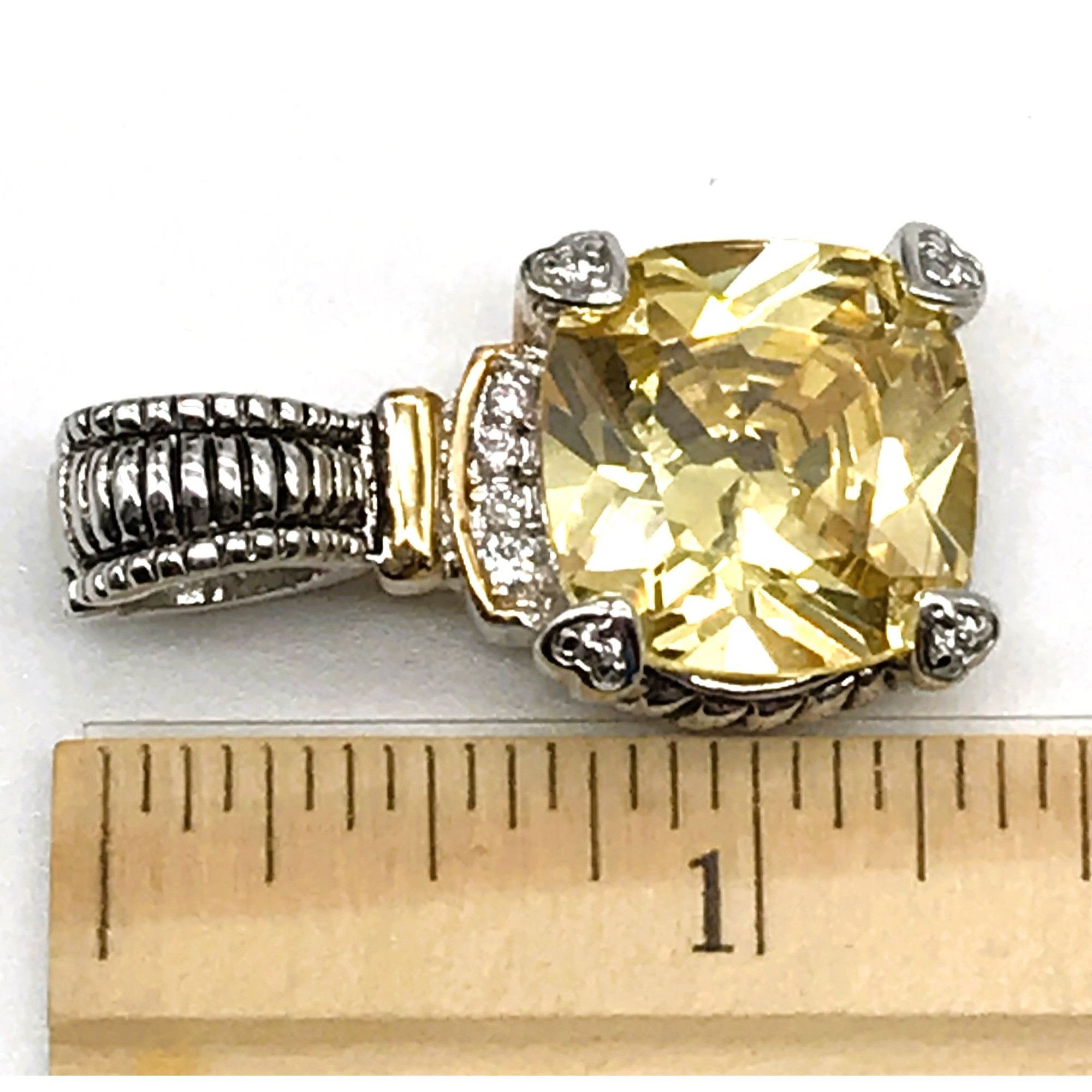 Swarovski Swarovski Lemon Quartz Crystal Cushion Cut Citrine Yellow Pe Size ONE SIZE - 9 Thumbnail