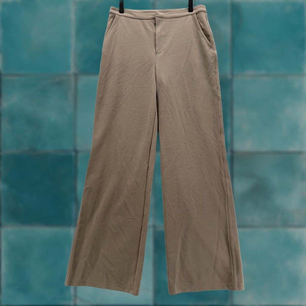 H&M H&M Crepe Dress Pants Womens Small Beige Wide Leg Stretch Zip Pockets Workwear Size 28" / US 6 / IT 42 - 1 Thumbnail