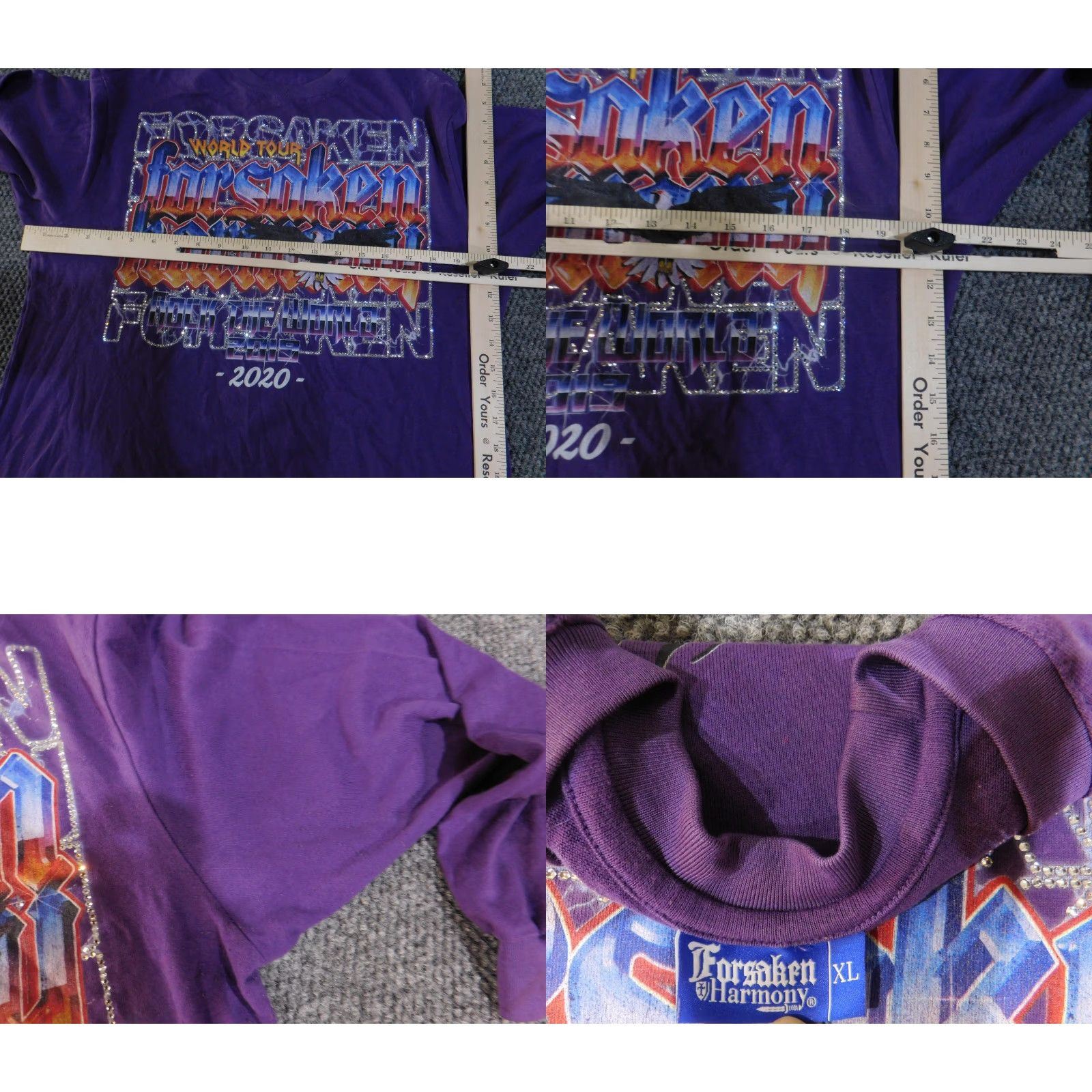 Harmony Forsaken Harmony Shirt Mens XL Purple World Tour 2020 Eagle Rhinestone Long Sleeve Shirt Size US XL / EU 56 / 4 - 8 Thumbnail