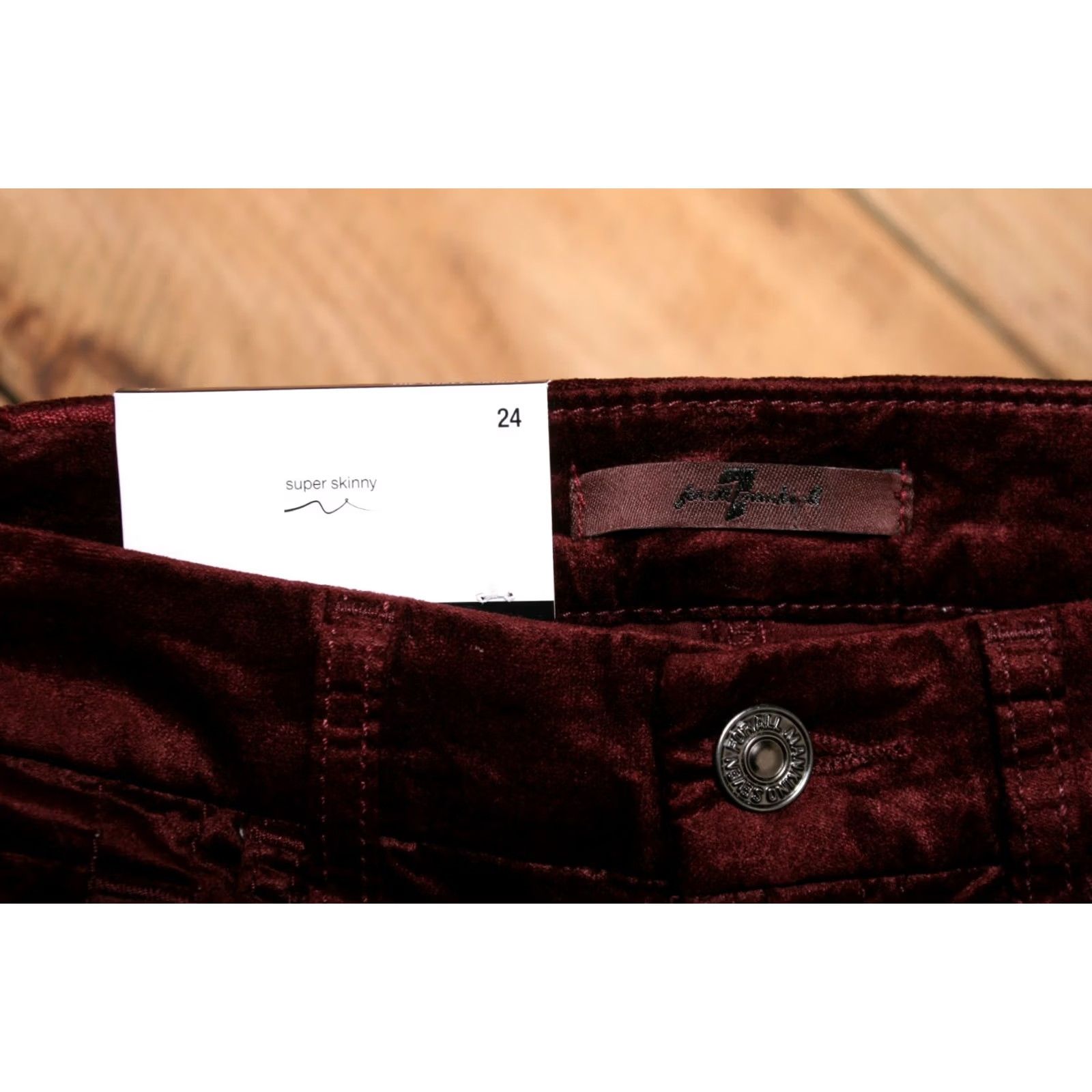 7 For All Mankind 7 FOR ALL MANKIND The Ankle Skinny Merlot Red Velvet Jeans Sz. 24 Womens Skinny Jeans Velvet Cotton Blend 7 For All Mankind Red Velvet 24 Womens Size 42" / US 20 - 6 Thumbnail