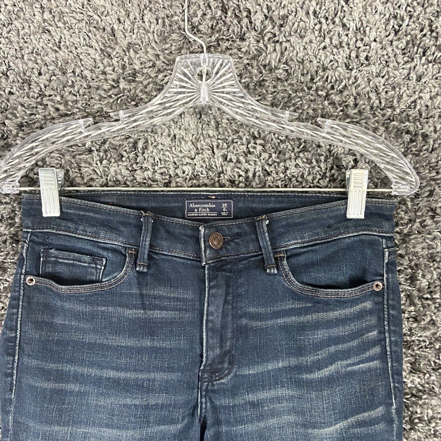Abercrombie & Fitch Abercrombie & Fitch Harper Super Skinny Women’s 25/0s Blue Jeans Size 25" / US 0 / IT 36 - 4 Thumbnail