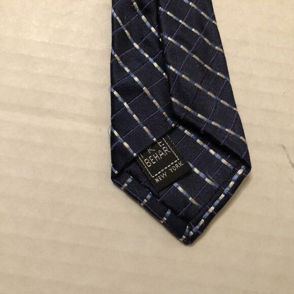 Ike Behar Ike behar men's new blue silk tie 3 3/4" X 60" Size ONE SIZE - 4 Thumbnail