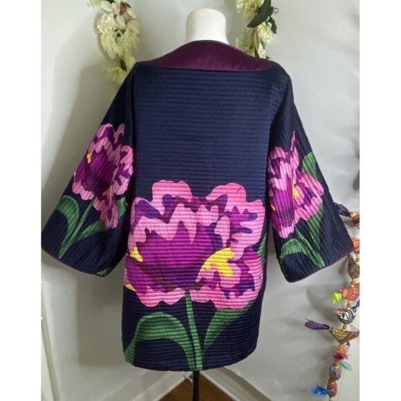 Designer Very Vollbracht Quilted Reversible Jacket and Blouse Set Blu Size S / US 4 / IT 40 - 13 Thumbnail