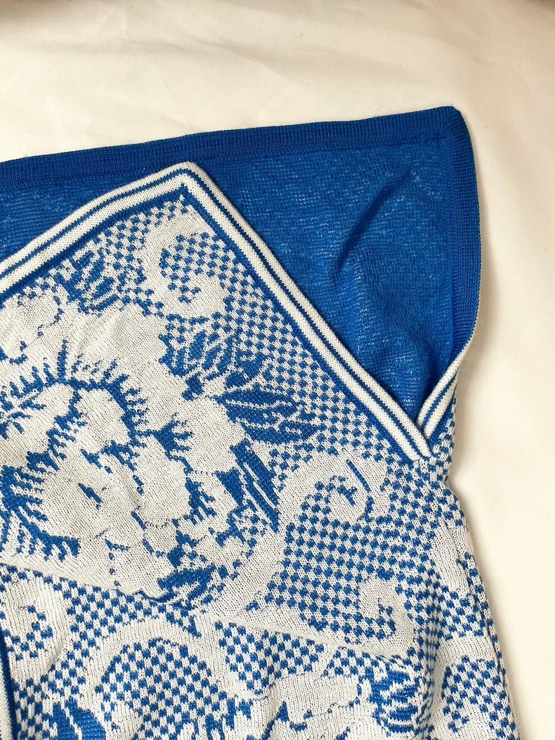 Kenzo KENZO Blue and white porcelain knit sweater vintage Size M / US 6-8 / IT 42-44 - 6 Thumbnail