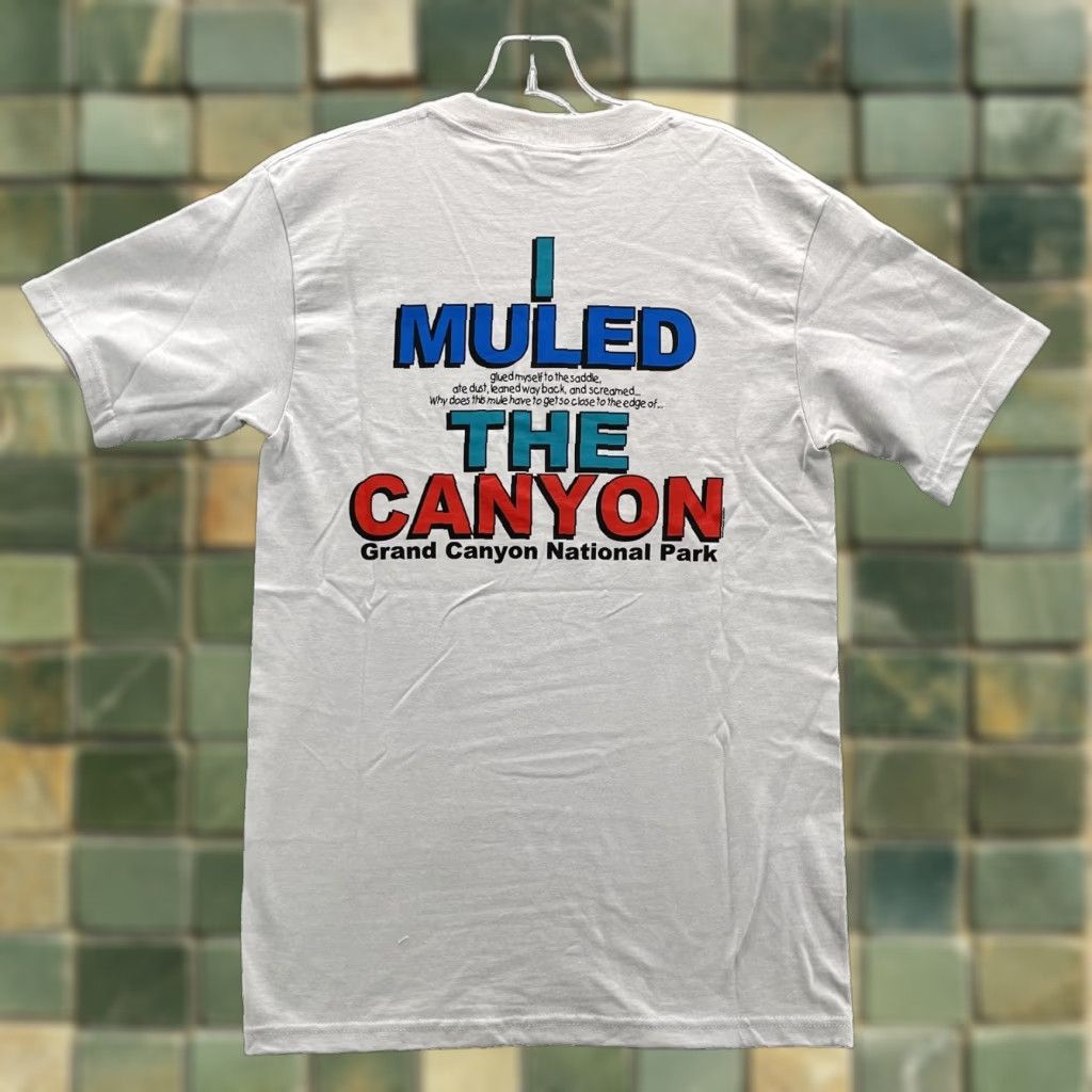 Vintage VINTAGE Grand Canyon T-Shirt Small Western Arizona National Park Cowboy USA 90's Mens Shirt S White Cotton Graphic Print 90s Cowboy USA Western Park Size US S / EU 44-46 / 1 - 1 Thumbnail