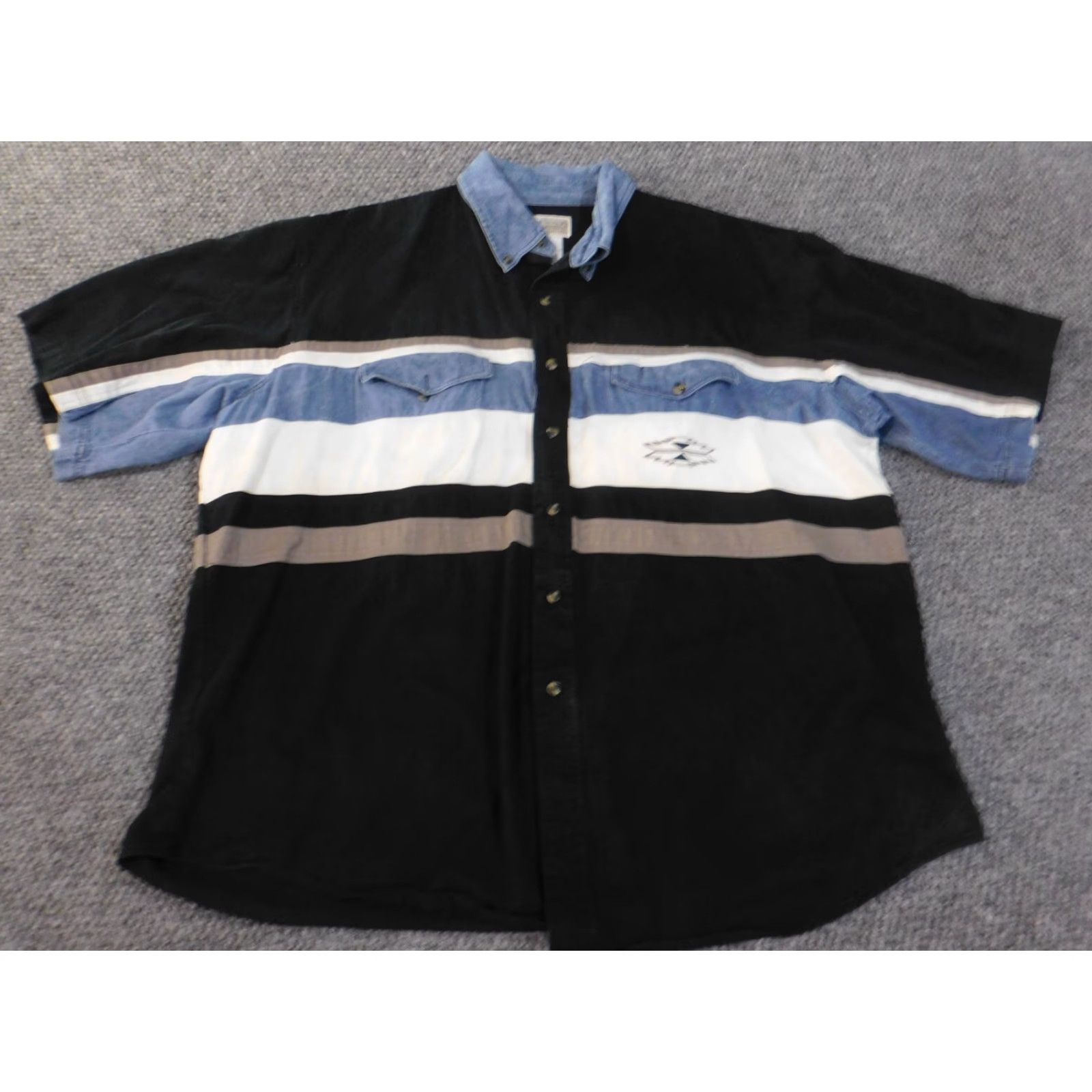Express Express Rider Western Shirt XXL Black Button Up Denim Mens Tribal Cowboy Shirt Size US XXL / EU 58 / 5 - 2 Thumbnail