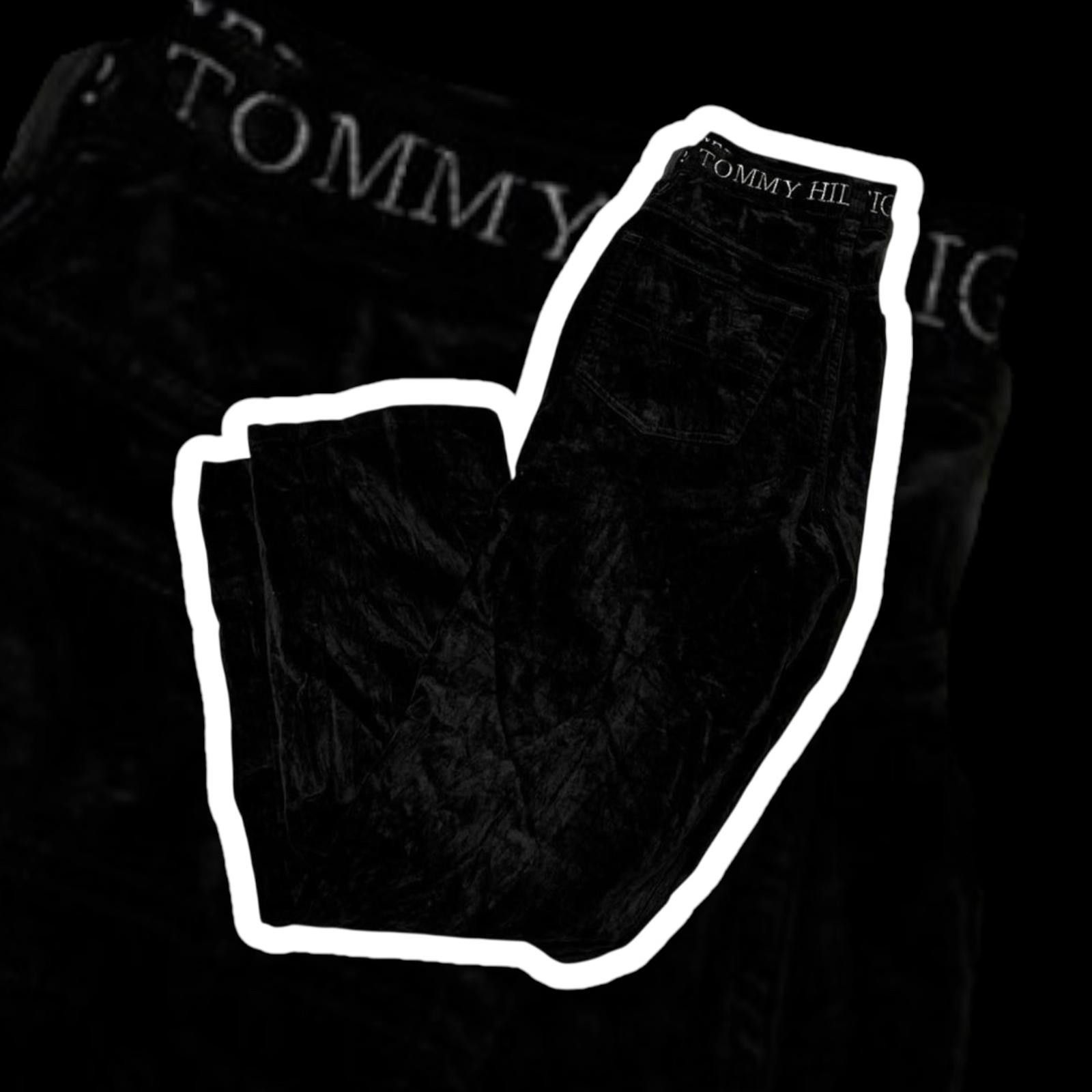 Tommy Hilfiger Tommy Hilfiger Black Velvet Trousers Size 27" / US 4 / IT 40 - 1 Thumbnail