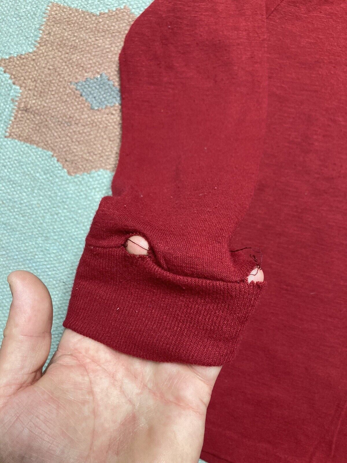 Vintage 70s t shirt turtleneck soft acrylic blank boys 14 baby tee Size XS / US 0-2 / IT 36-38 - 2 Thumbnail