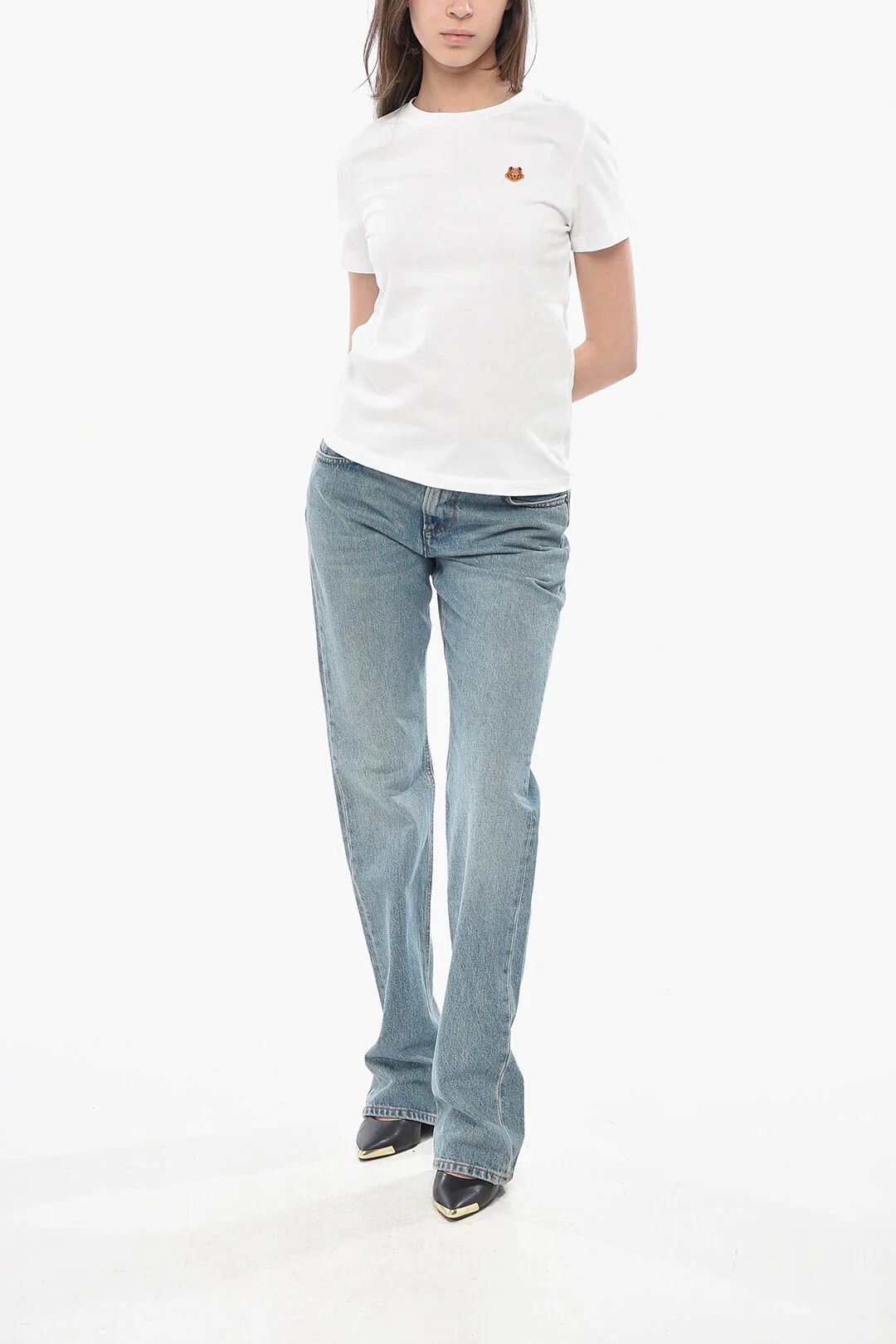 Kenzo og1mm0426 Cotton Crewneck T-Shirt in White Size S / US 4 / IT 40 - 4 Thumbnail