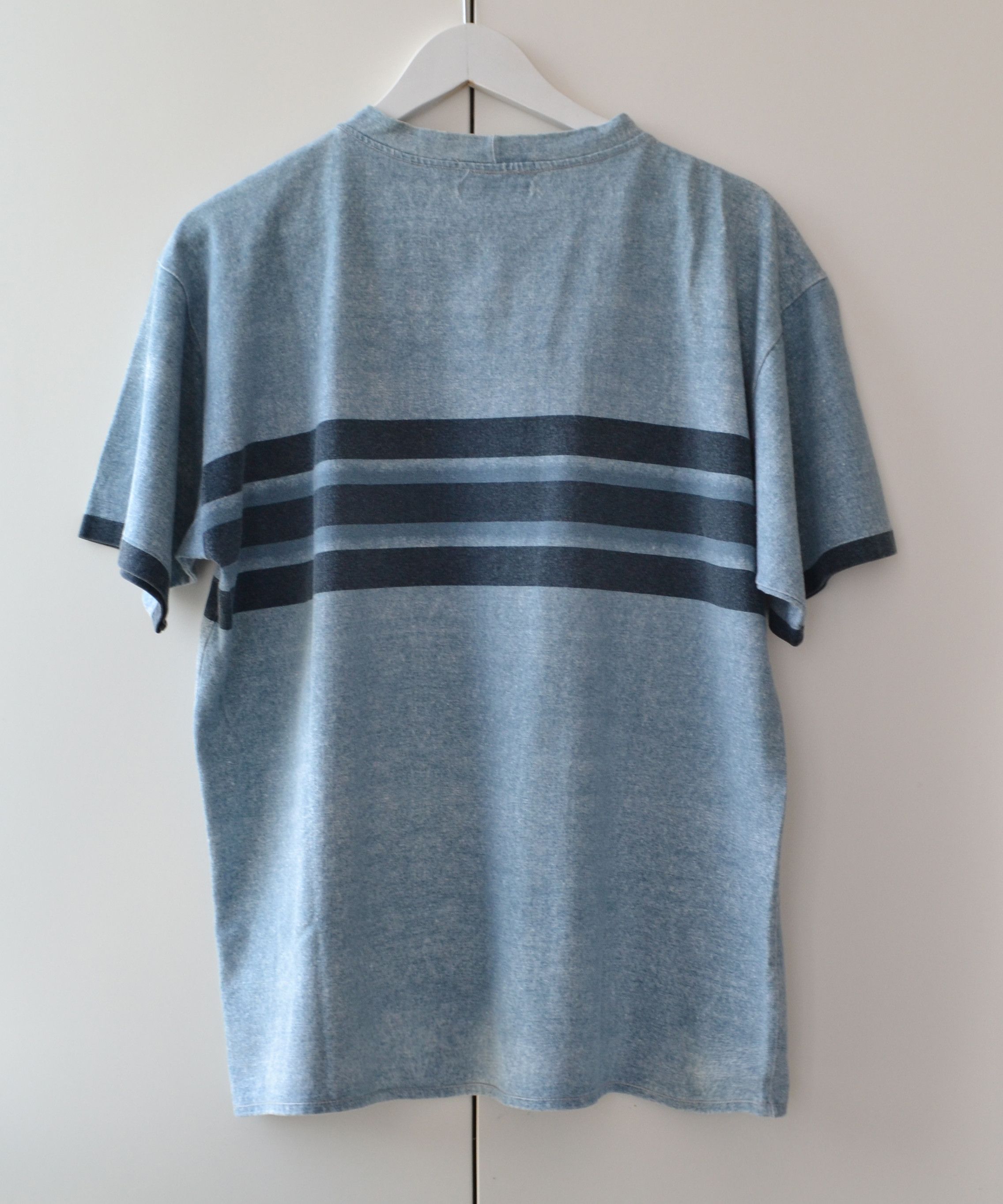 Stone Island STONE ISLAND T Shirt Striped MARINA Print Logo 1995 Blue Size US L / EU 52-54 / 3 - 5 Thumbnail