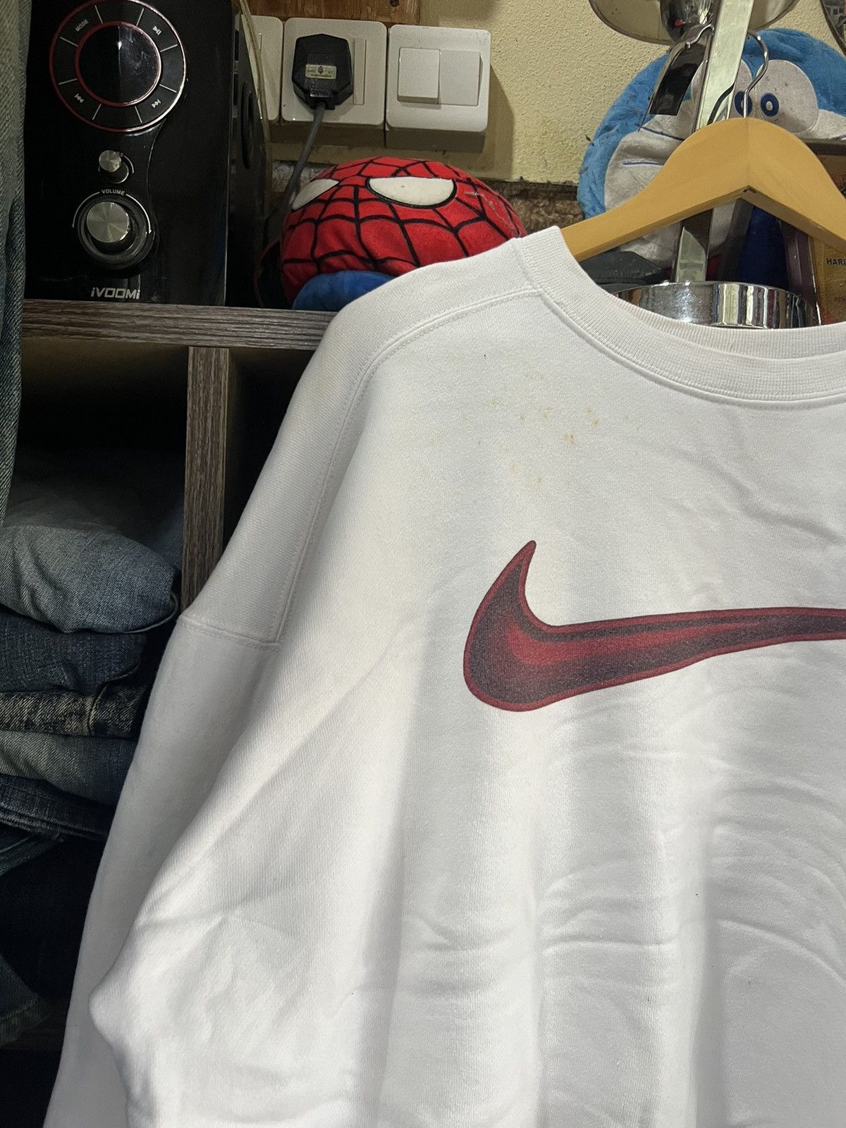 Nike 🔥Vintage Nike Big Swoosh Crewneck Sweatshirt Size US XXL / EU 58 / 5 - 3 Thumbnail