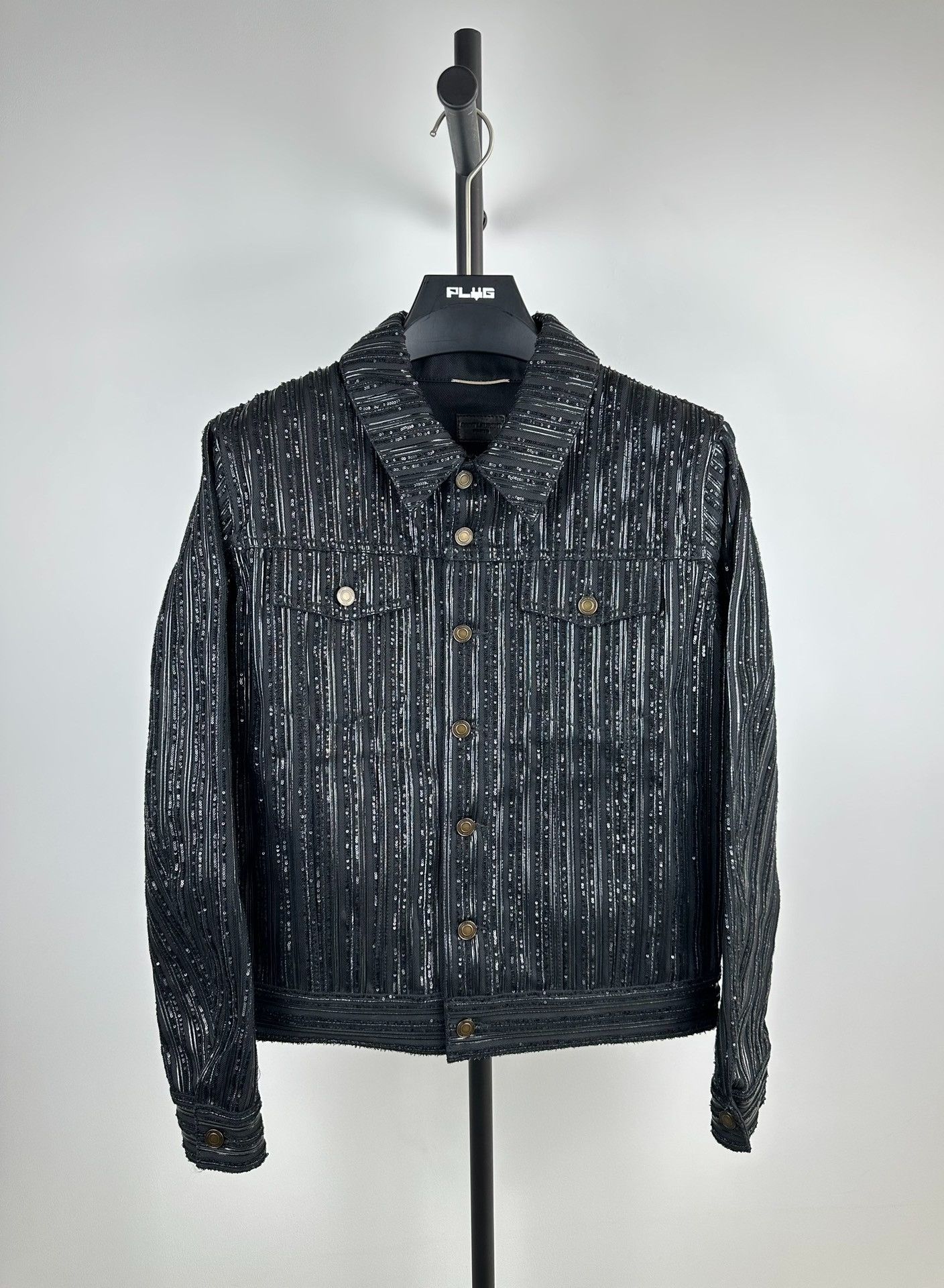 Saint Laurent Paris Saint Laurent Scaled Beaded Denim Jacket Size US M / EU 48-50 / 2 - 1 Thumbnail