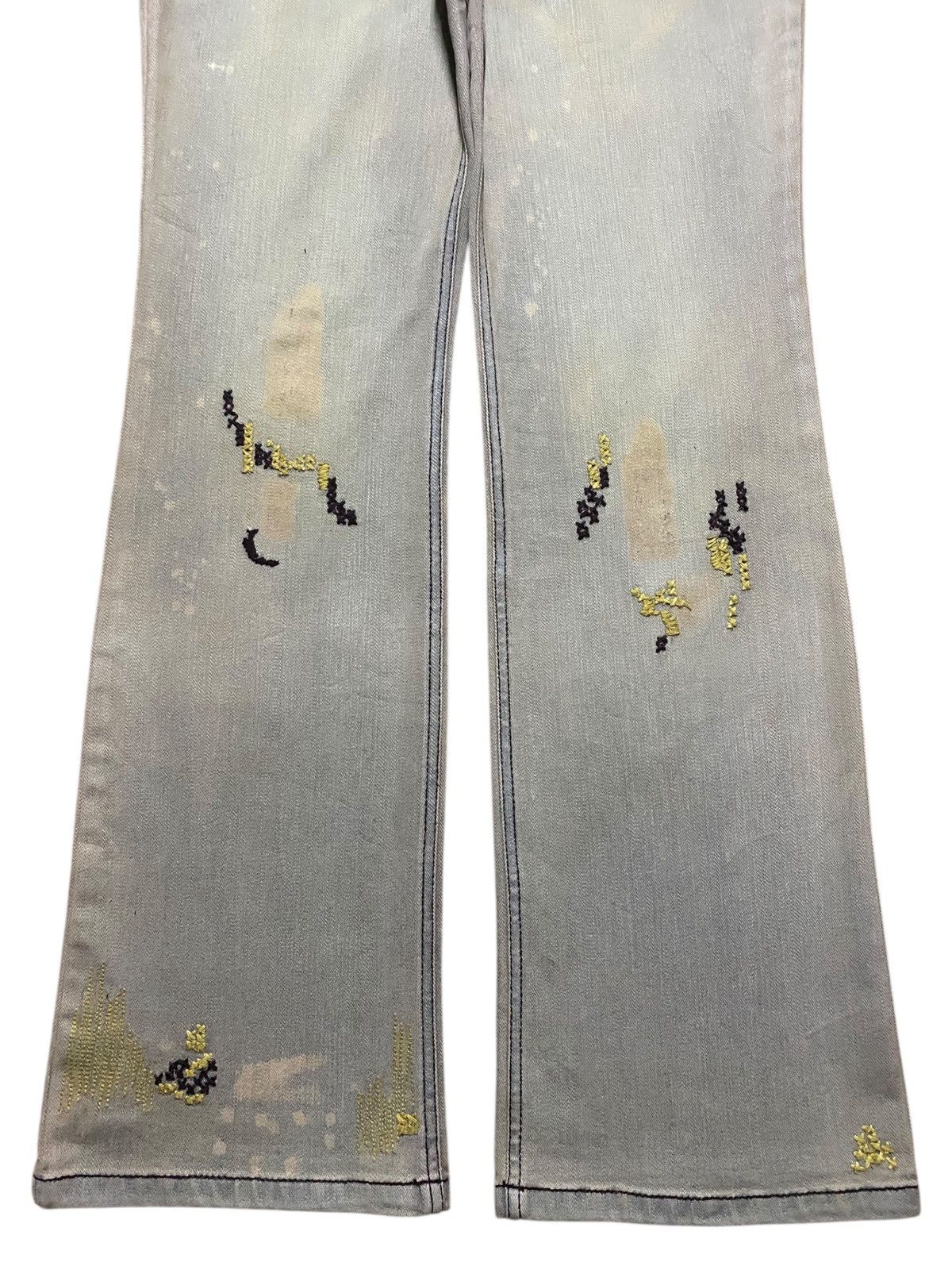 Japan Blue Vintage Max Blue Nice Wash Custom Embroidery Flare Jeans Size US 28 / EU 44 - 5 Thumbnail