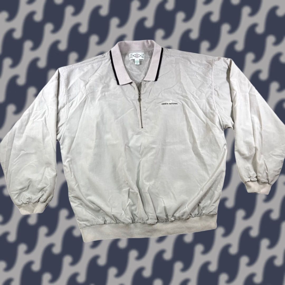 Vintage VINTAGE SDI Windbreaker Jacket Mens L Beige Golf 90s Outdoor Retro Sports Geneva National Golf Course Size US L / EU 52-54 / 3 - 1 Thumbnail