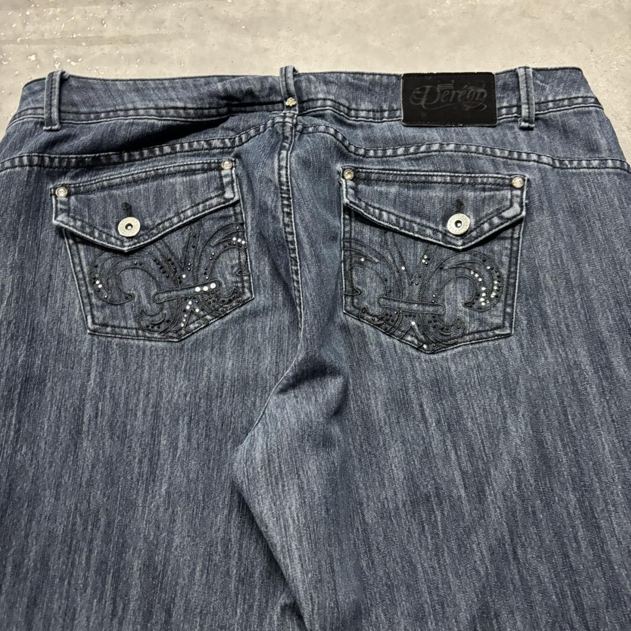Japanese Brand × Vintage Crazy Vintage Y2K/2000s Baggy Grunge Dark Wash Skater Denim Jeans! Size US 42 / EU 58 - 7 Thumbnail