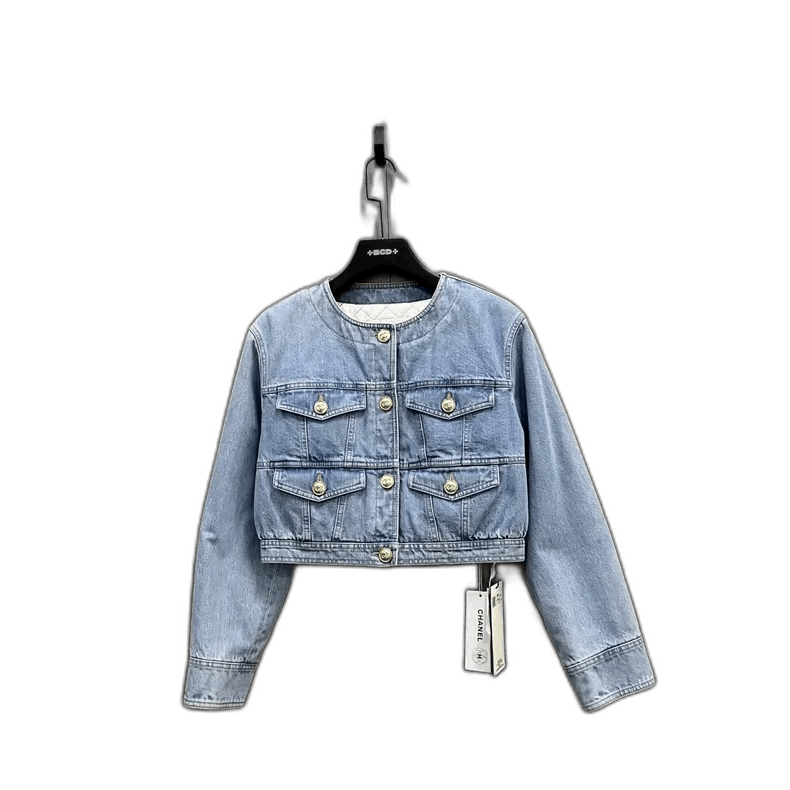 Chanel Chanel Blue Cropped Denim Jacket Size 36 -2505 Size US S / EU 44-46 / 1 - 1 Thumbnail