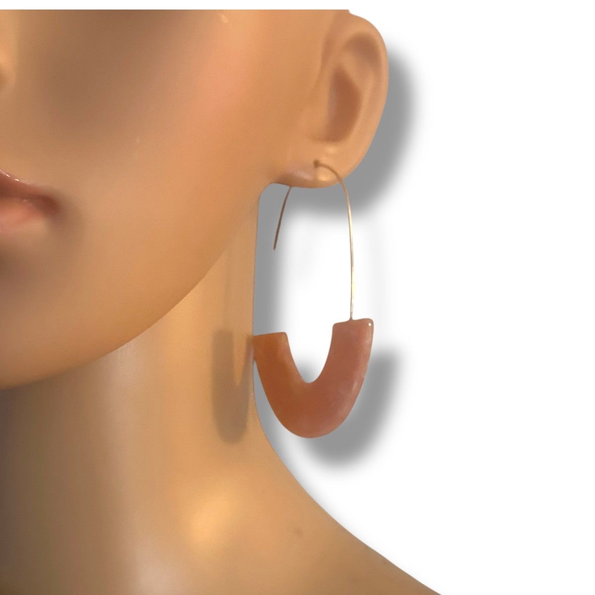Other Pink acrylic tortoise shell hoop drop dangle earrings Size ONE SIZE - 2 Thumbnail
