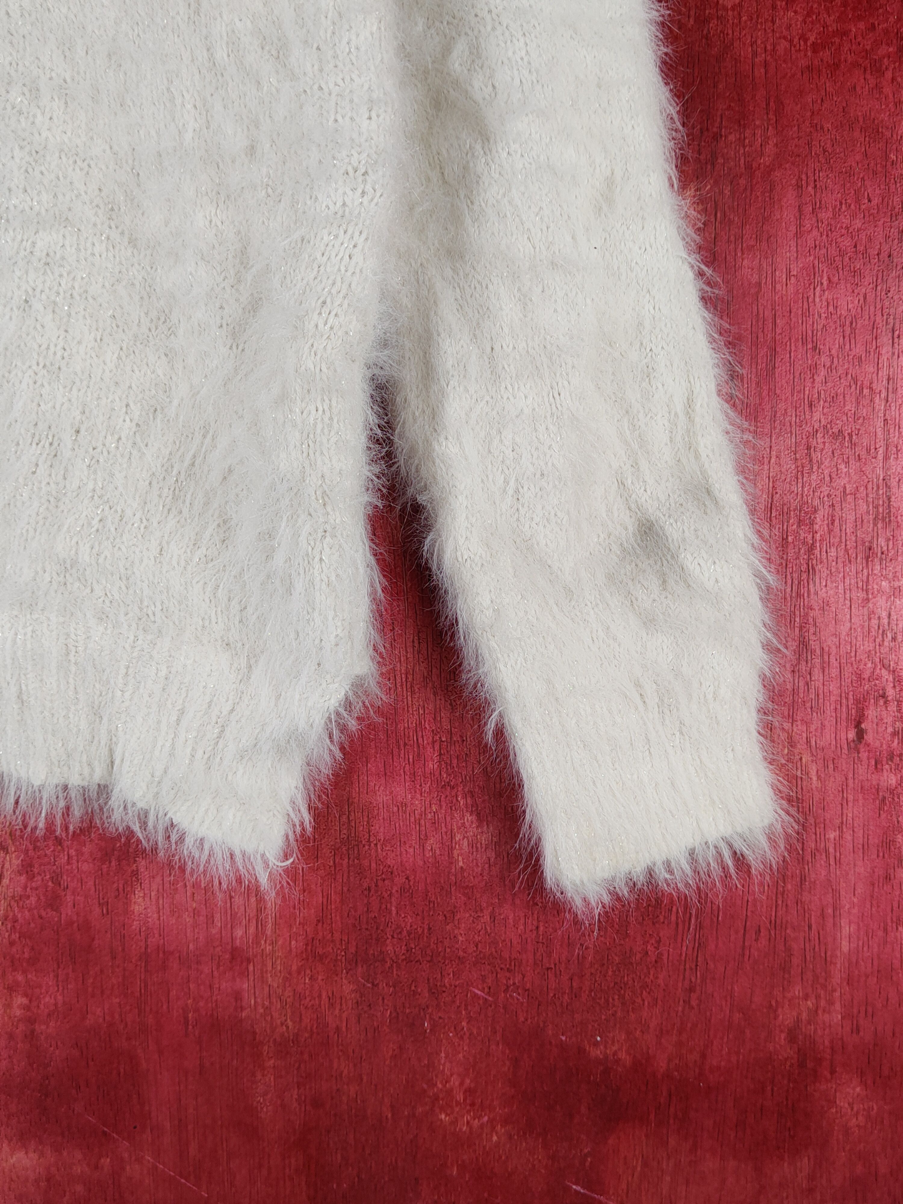 Homespun Knitwear × Japanese Brand May Pretty White Shag Shaggy Fur Mohair Knitwear #S1963 Size XS / US 0-2 / IT 36-38 - 6 Thumbnail