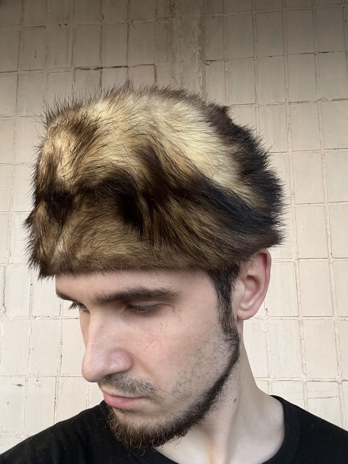 Vintage Leather Ushanka Trapper Hat Furry Mohair Fuzzy Fur Hat Y2K Size ONE SIZE - 19 Thumbnail
