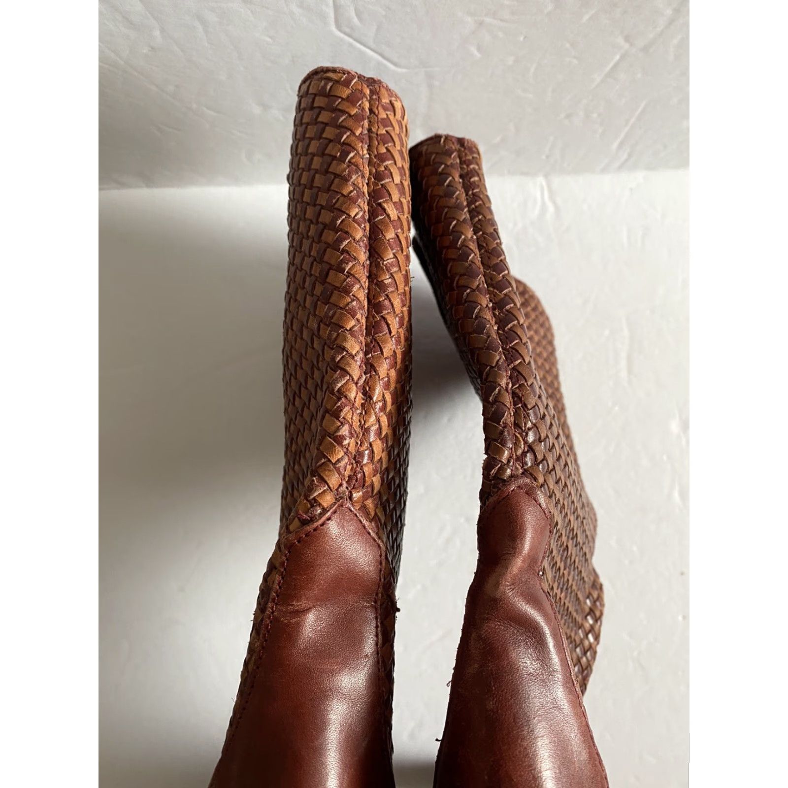 Vintage Dingo Boots Womens 7M Brown Woven 12-18293 Pull On Size US 7 / IT 37 - 5 Thumbnail